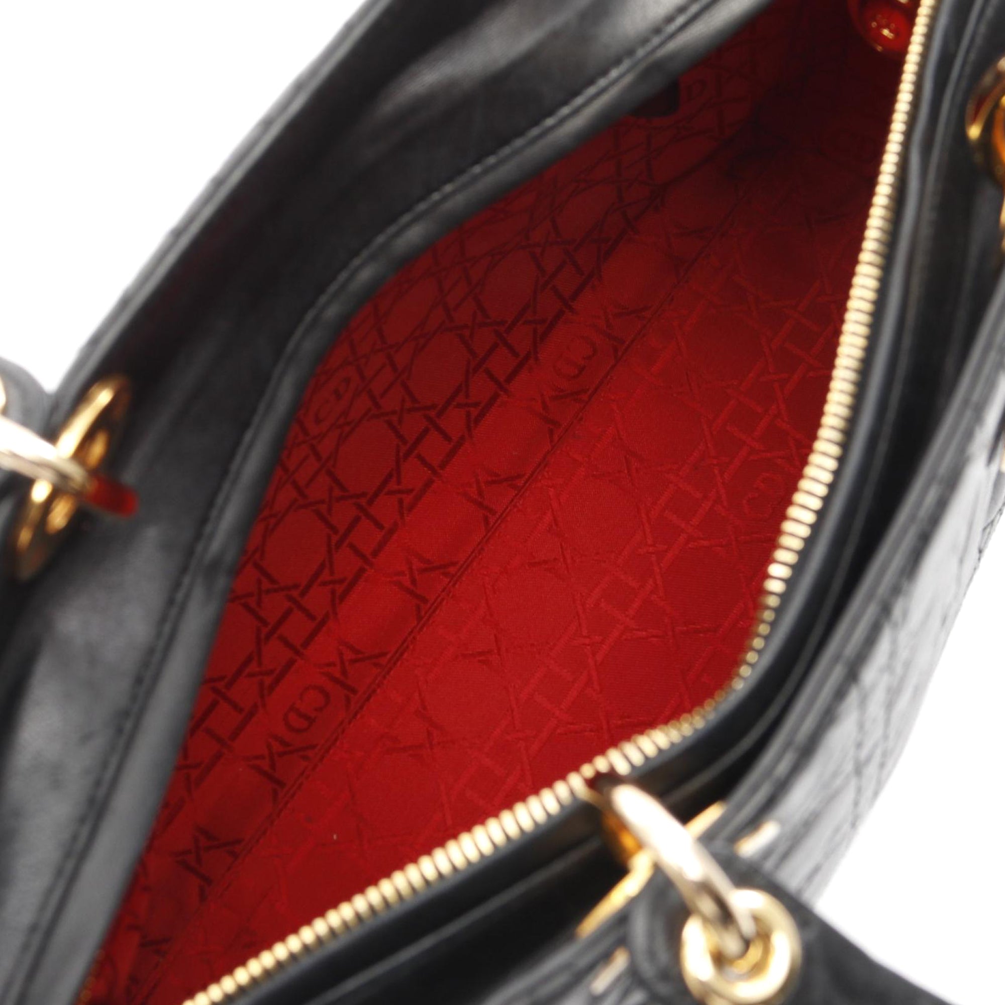 Dior Dior Ladies Christian Dior Large Cannage Handbag leather Black Used Women - image 3