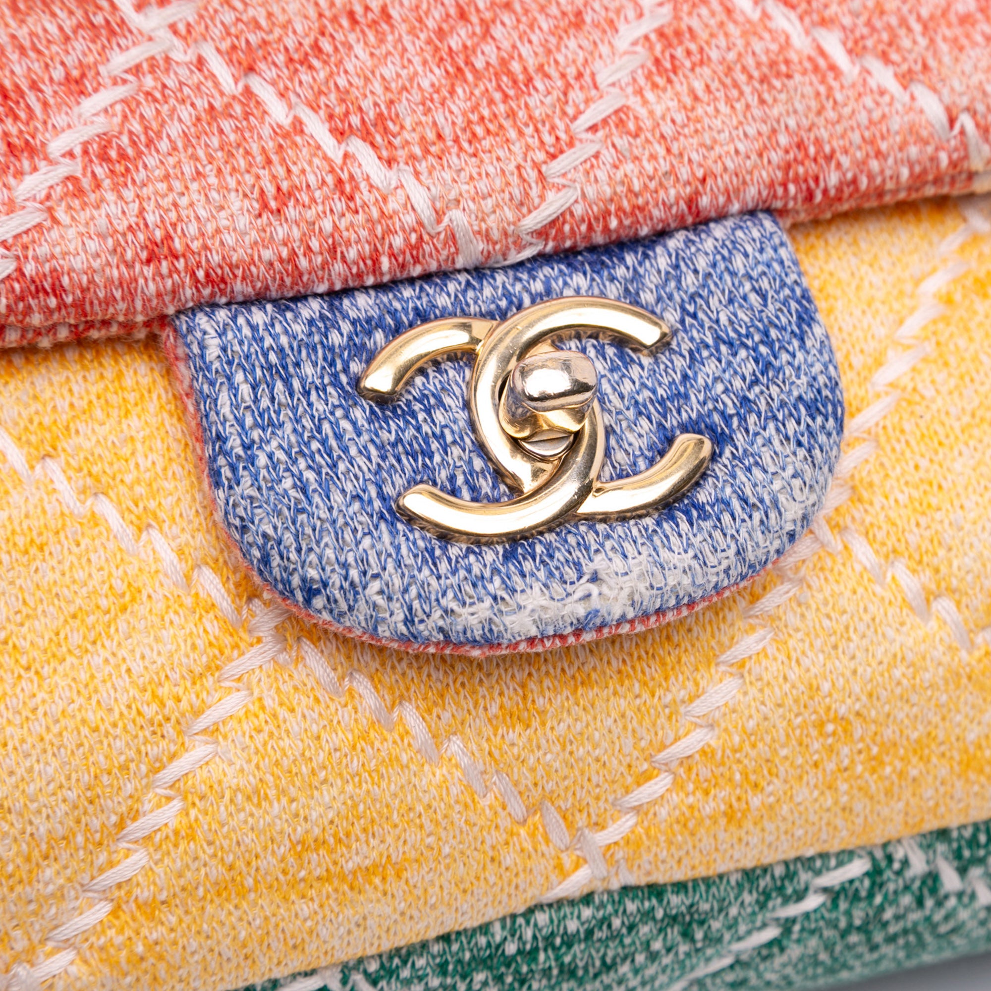 Chanel Jumbo Multicolor Quilted Jersey Ultimate Stitch Flap - image 9