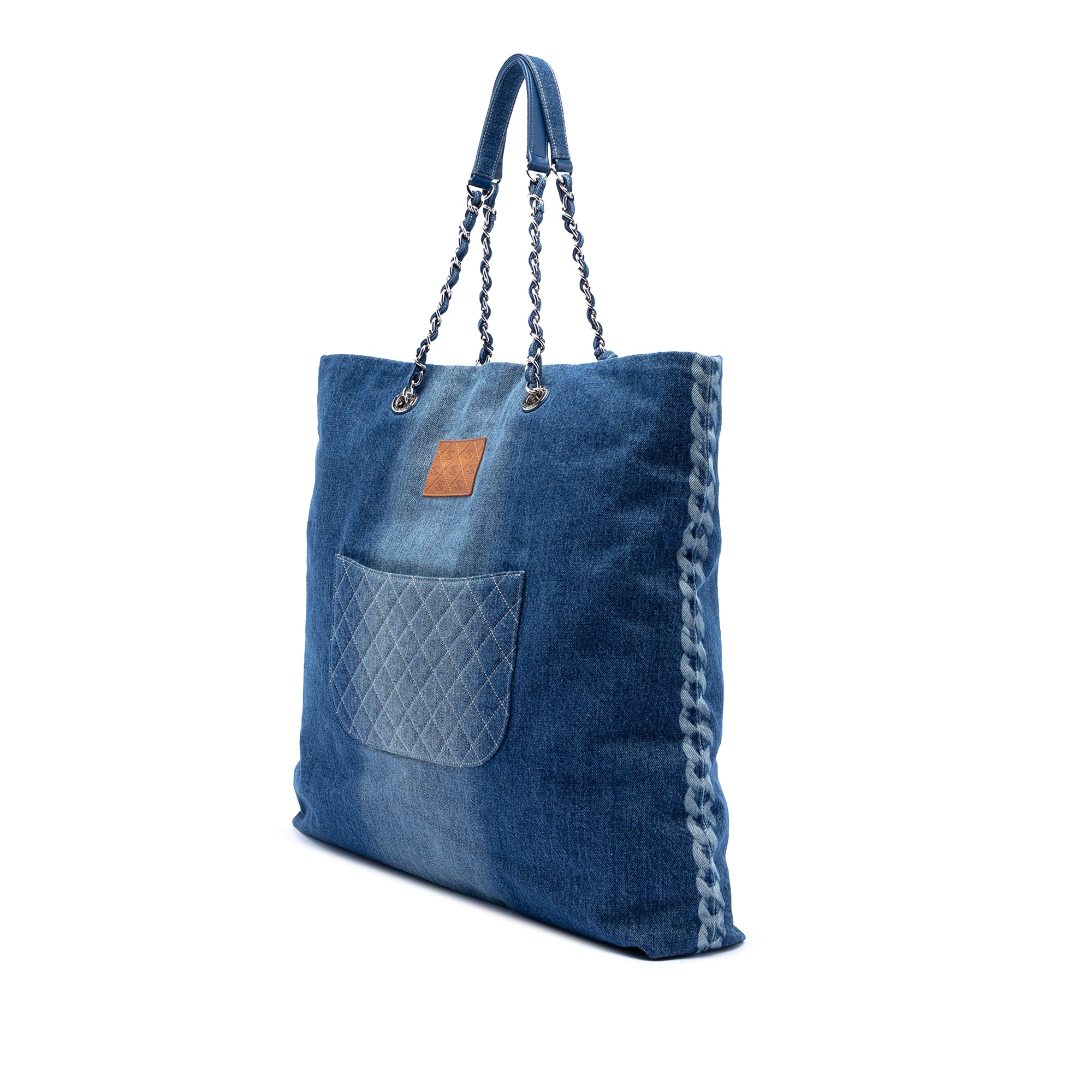 Chanel Printed Denim Shopping Tote - image 2