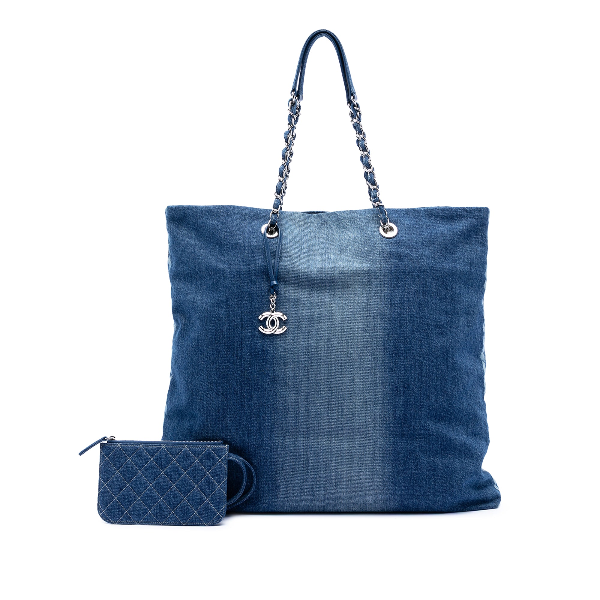 Chanel Printed Denim Shopping Tote - image 8