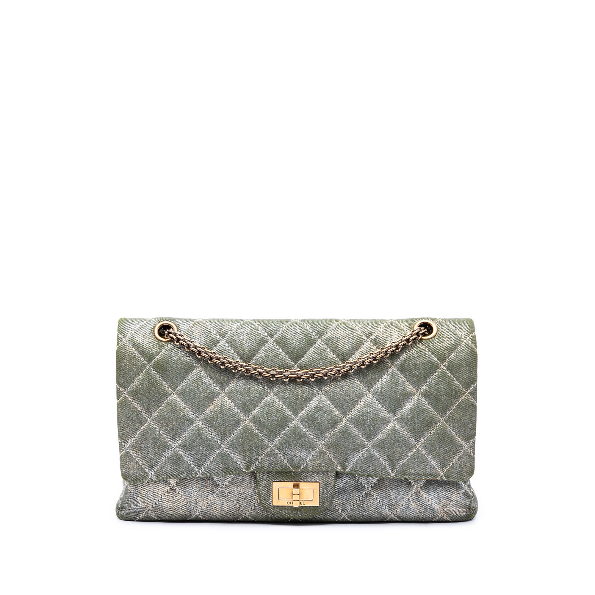 Chanel Quilted Shimmering Denim Reissue 2.55 Double Flap 227 - image 1