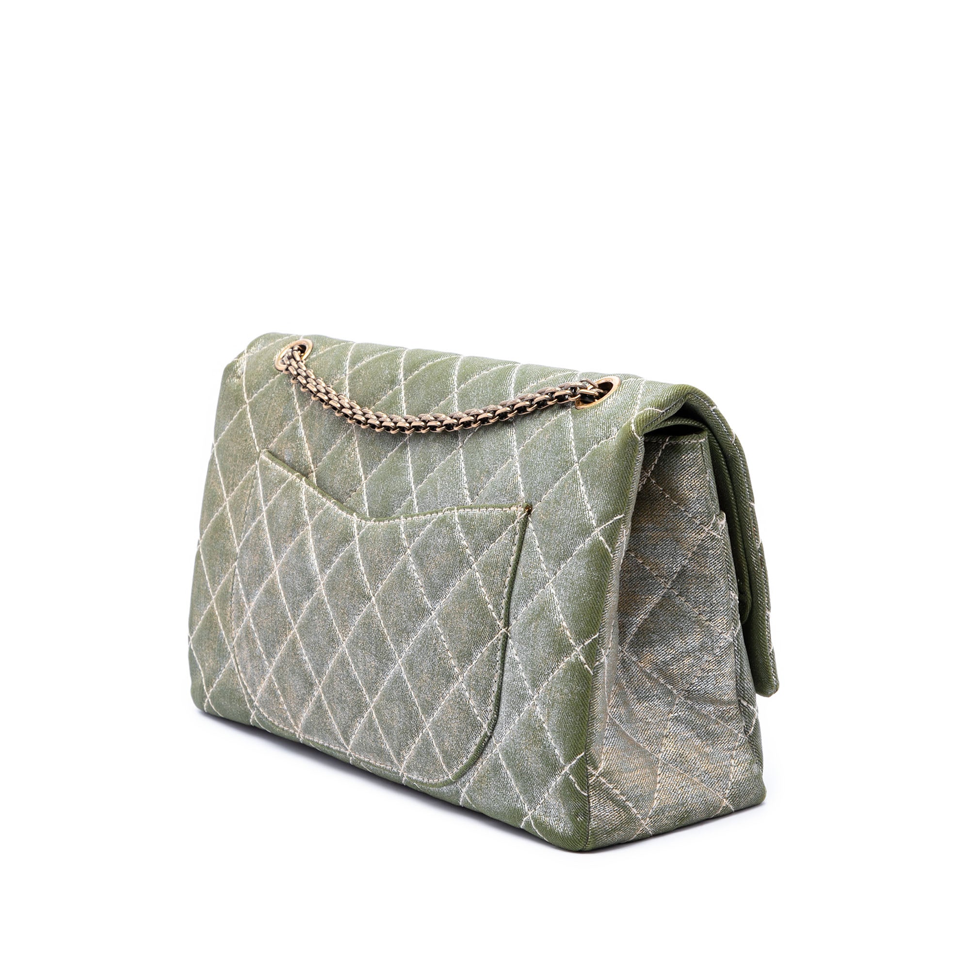 Chanel Quilted Shimmering Denim Reissue 2.55 Double Flap 227 - image 2