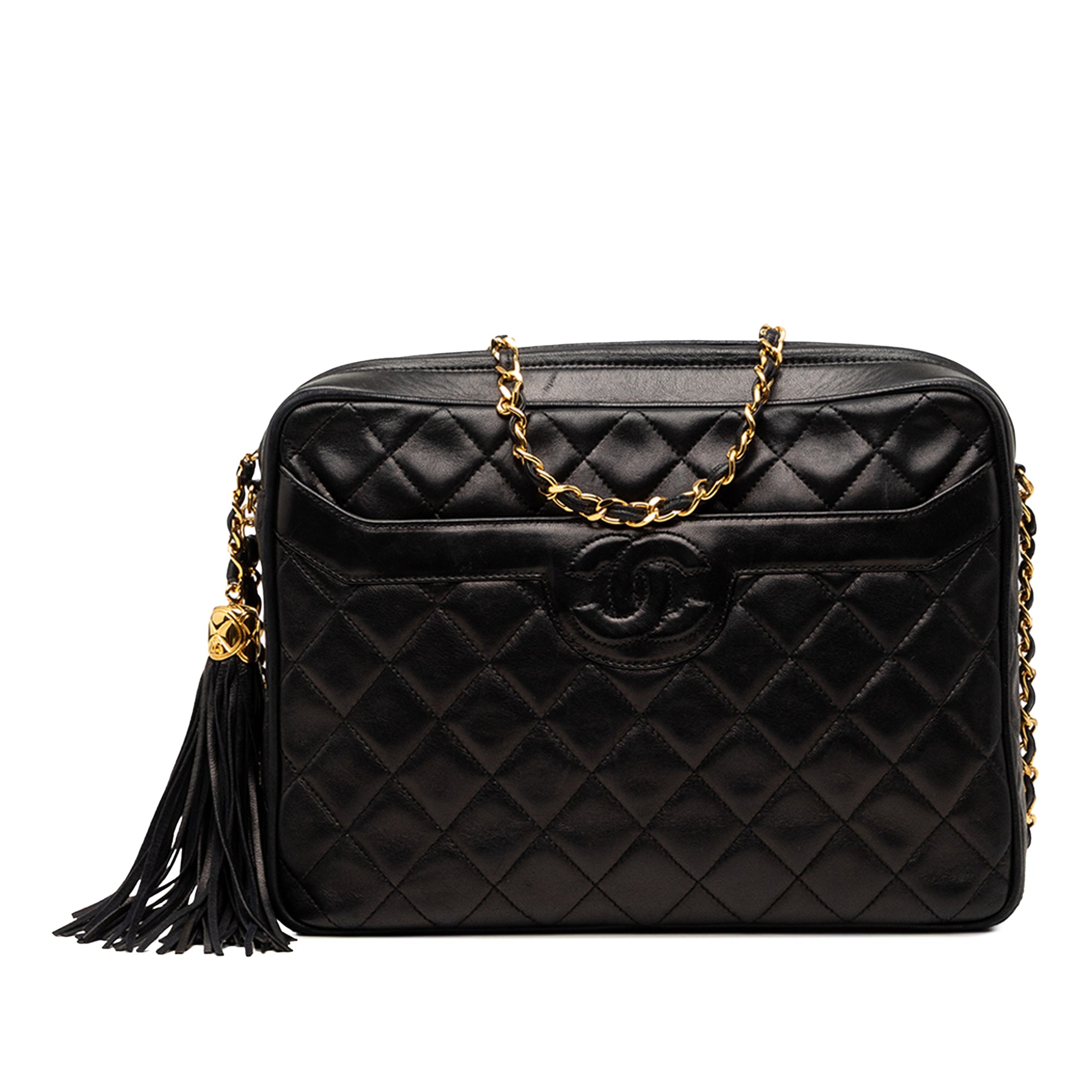 Chanel Medium CC Quilted Lambskin Tassel Camera Bag - image 1