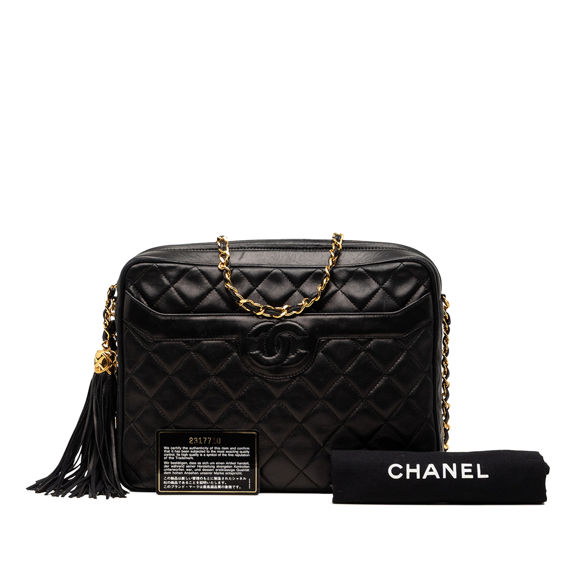 Chanel Medium CC Quilted Lambskin Tassel Camera Bag - image 8