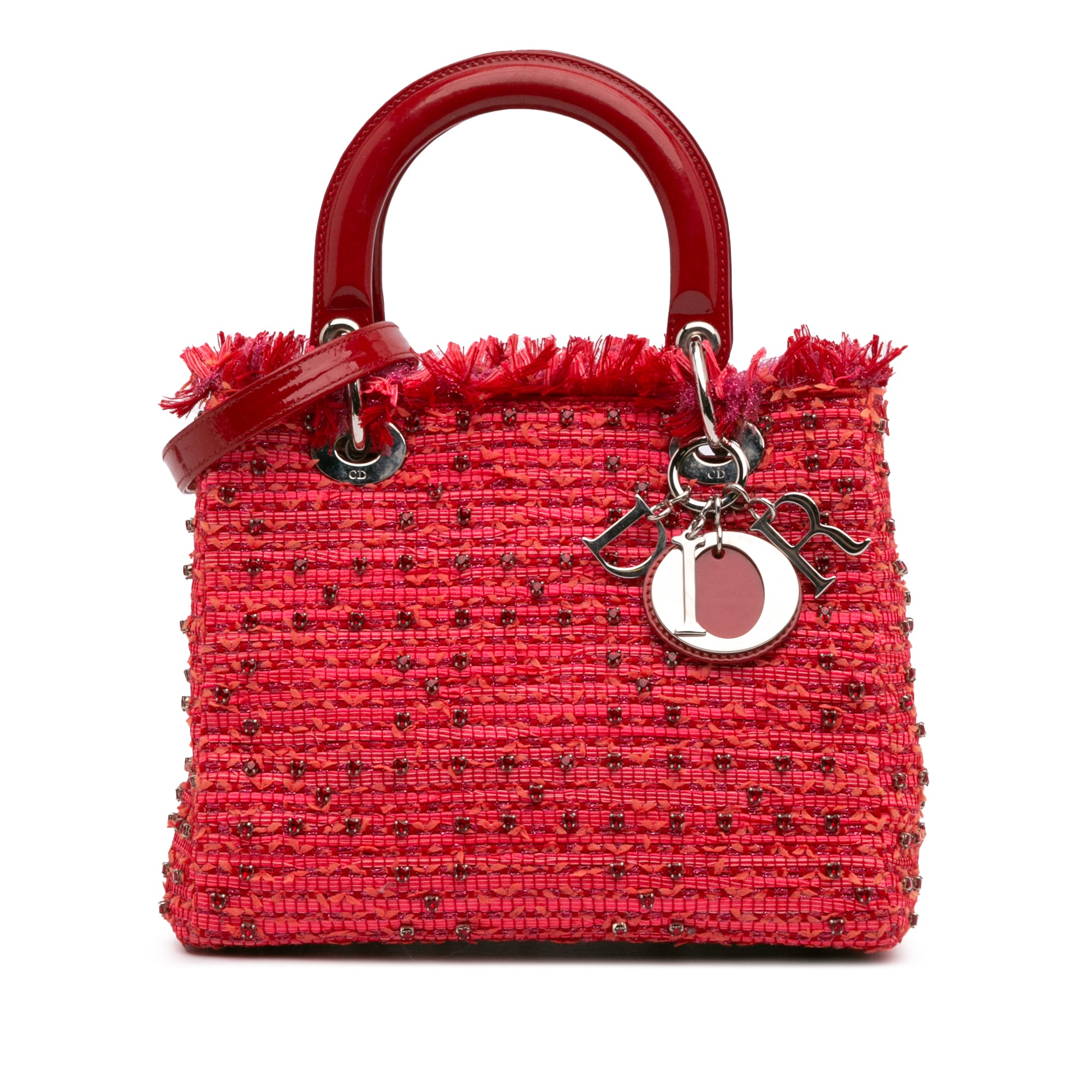 Dior Medium Tweed Fringe Rhinestone Lady Dior - image 1