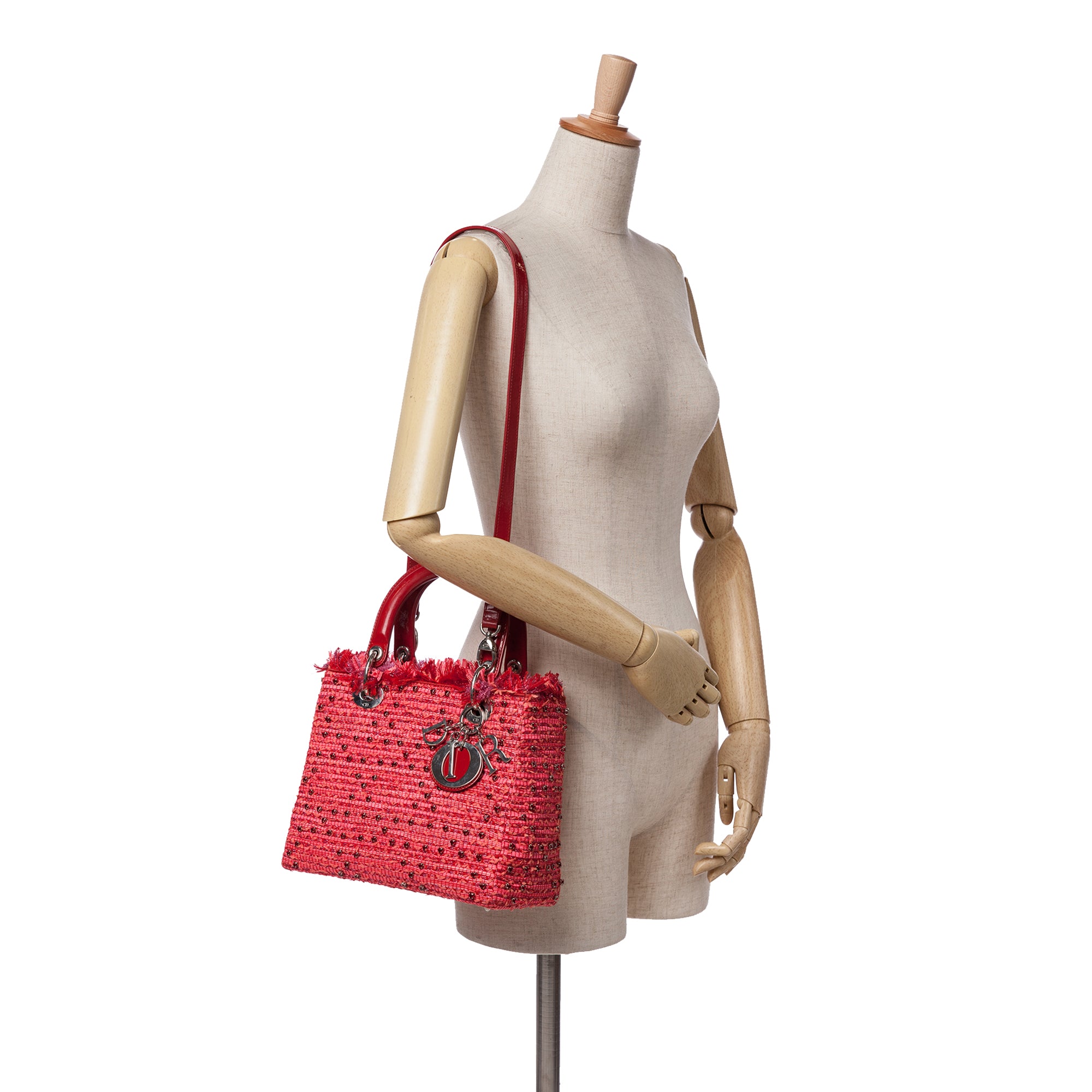 Dior Medium Tweed Fringe Rhinestone Lady Dior - image 10