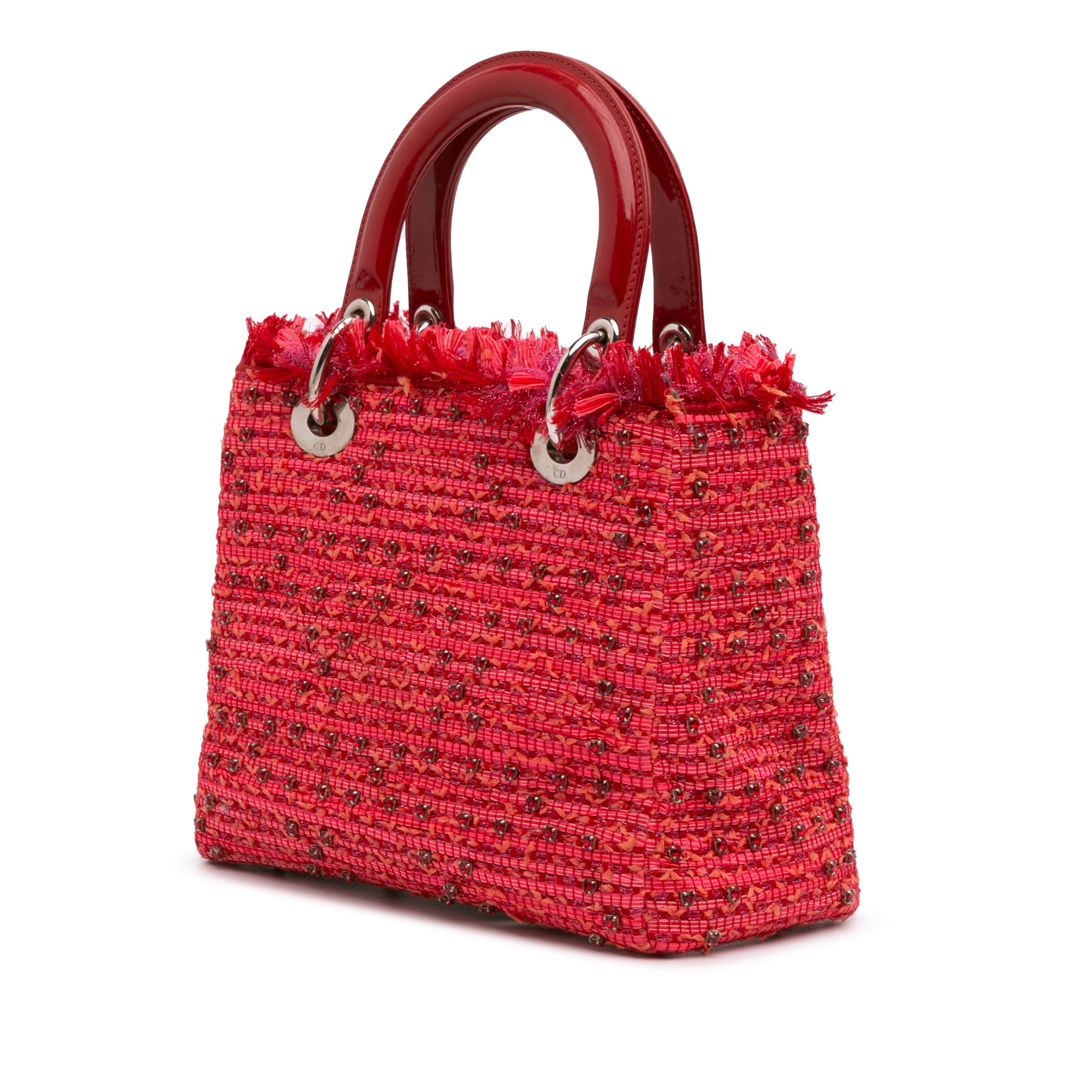 Dior Medium Tweed Fringe Rhinestone Lady Dior - image 2