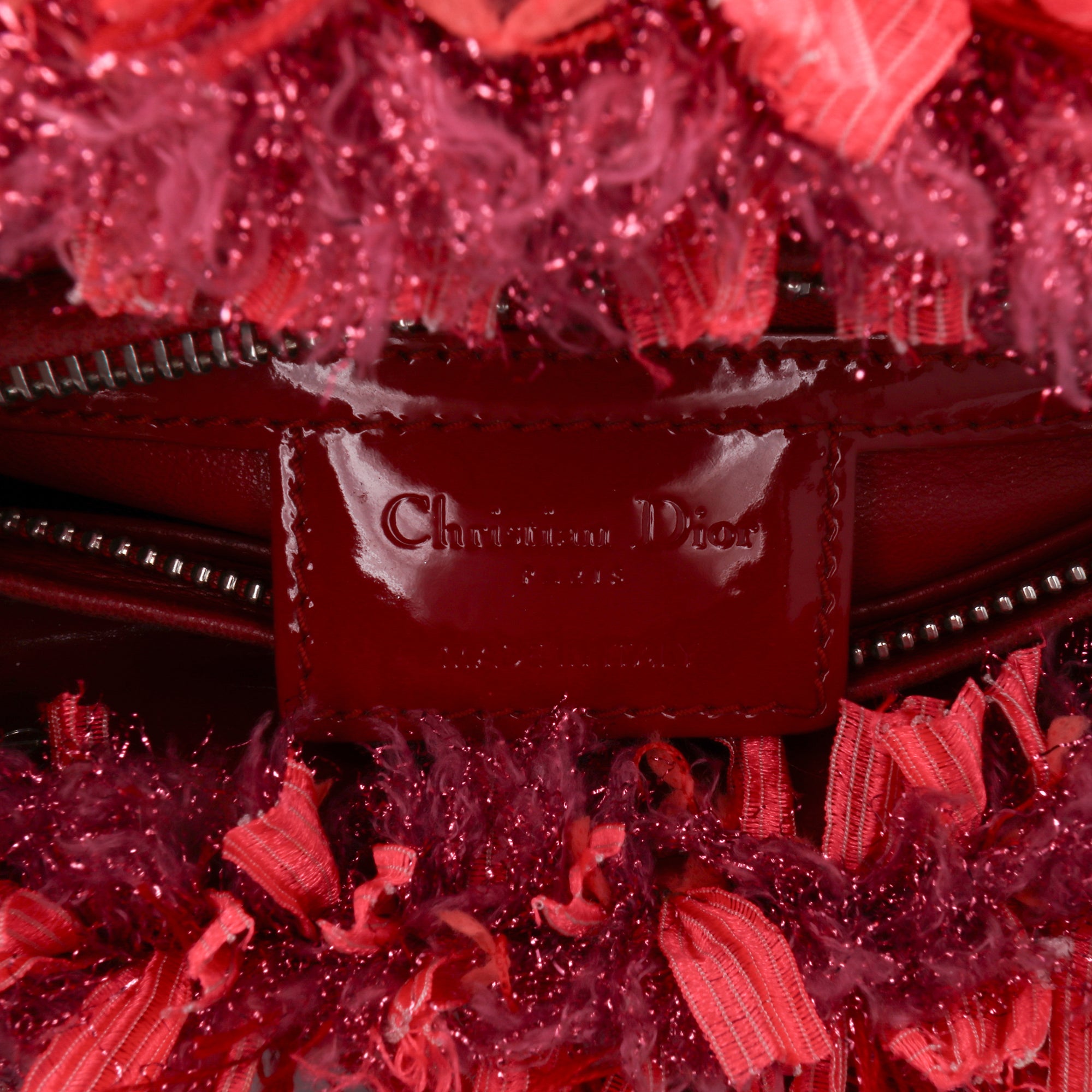 Dior Medium Tweed Fringe Rhinestone Lady Dior - image 5