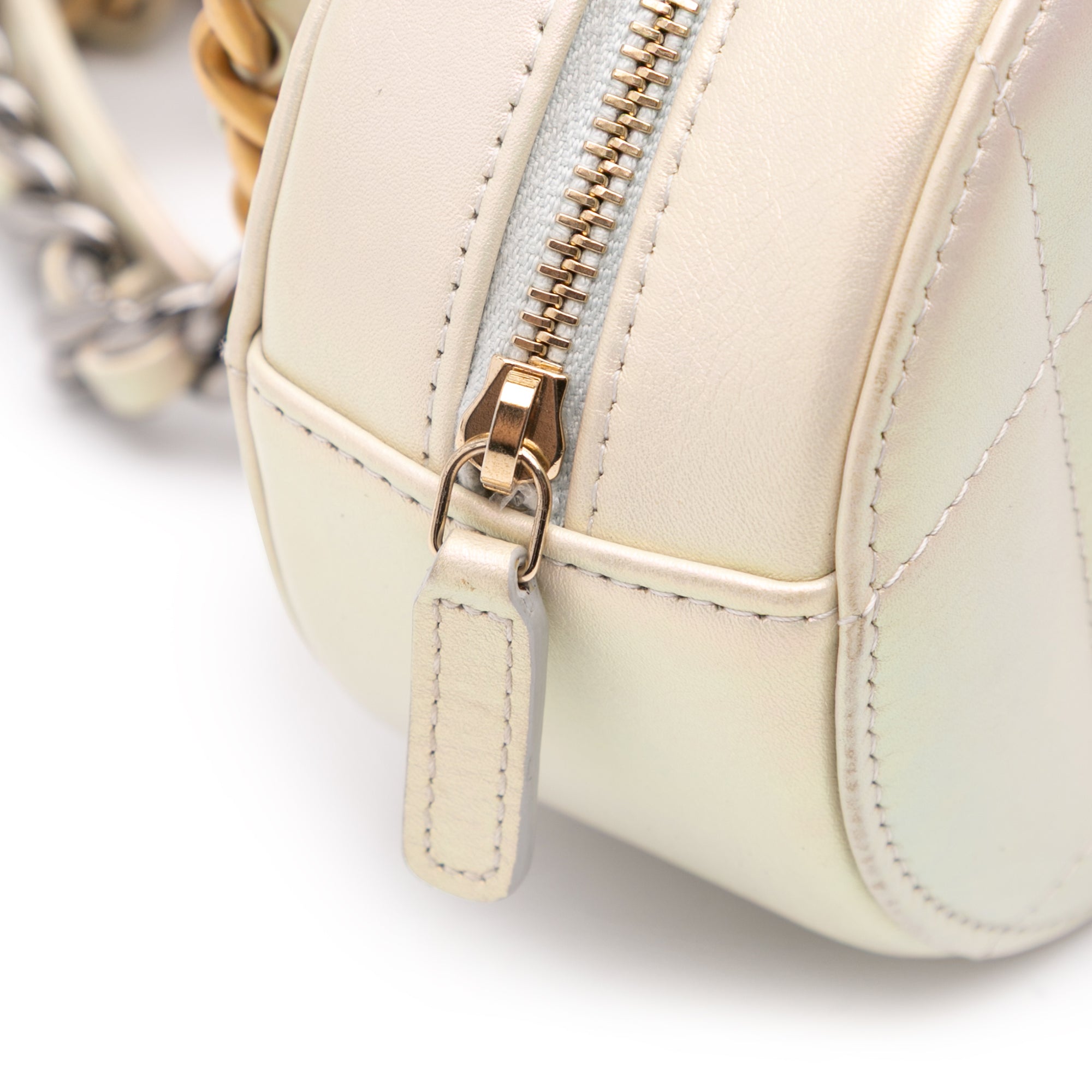 Chanel Quilted Goatskin 19 Round Clutch With Chain - image 7