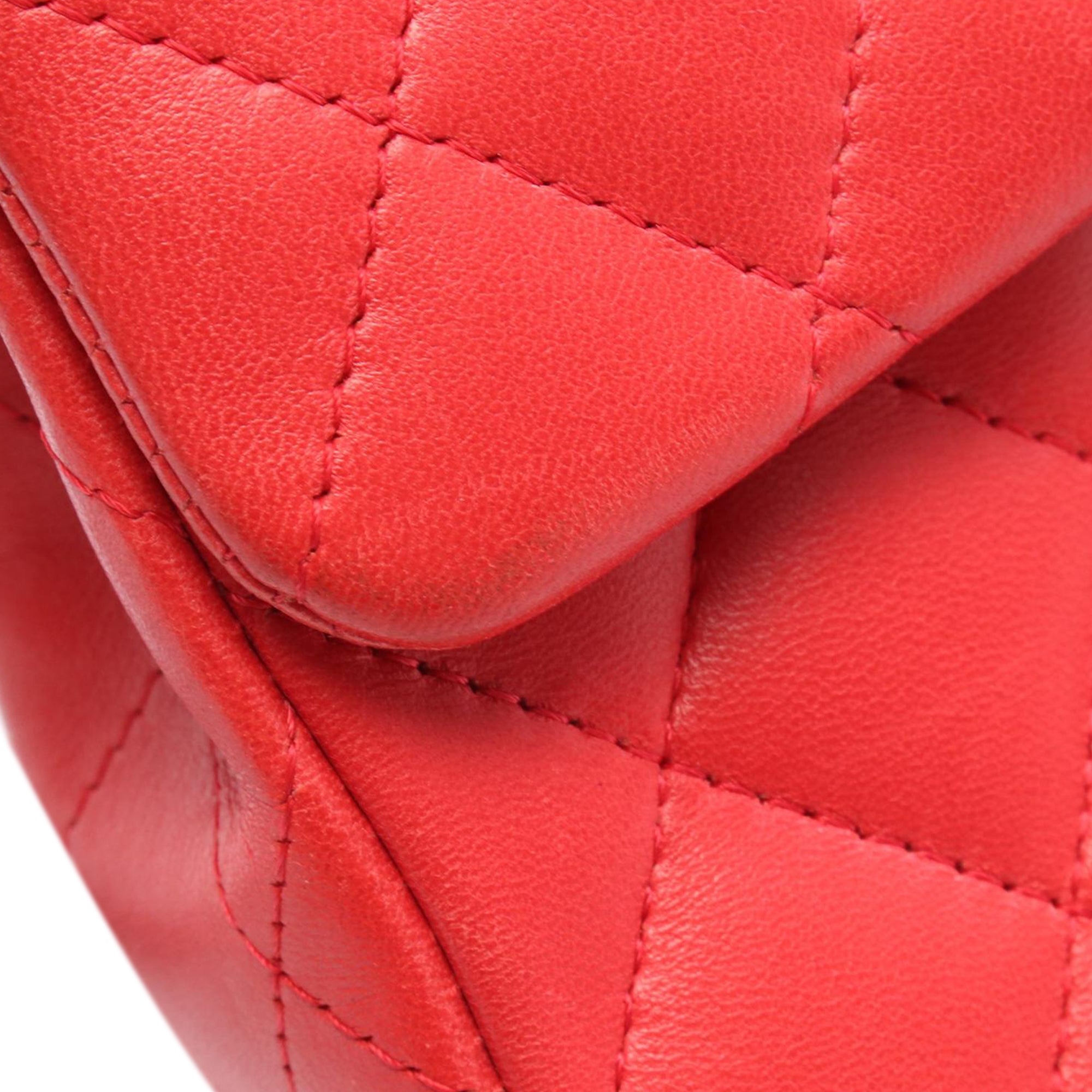 Chanel CC Quilted Lambskin East West Single Flap - image 8