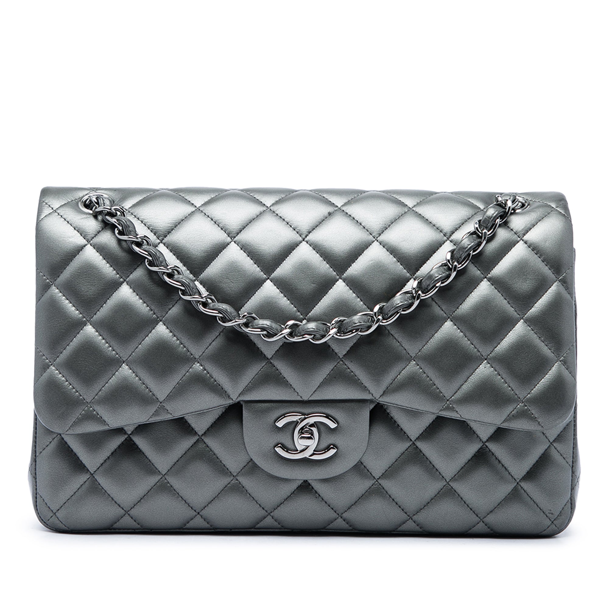 Chanel Jumbo Classic Metallic Lambskin Double Flap - image 1