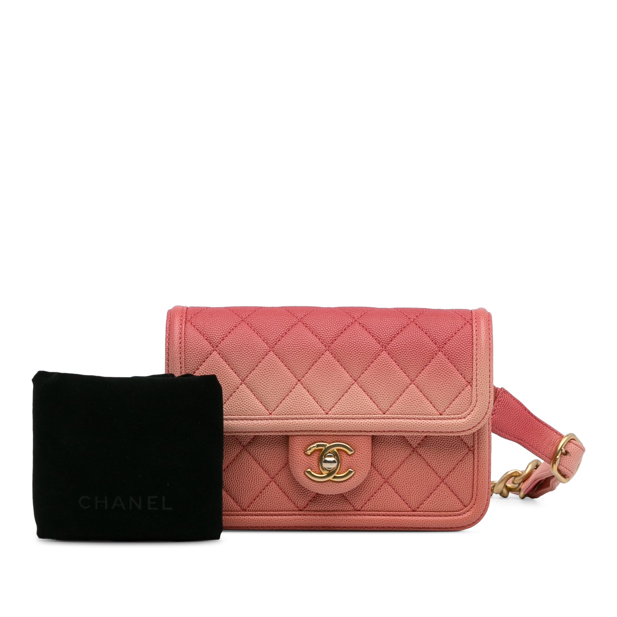 Chanel Quilted Caviar Sunset On The Sea Flap Belt Bag - image 11