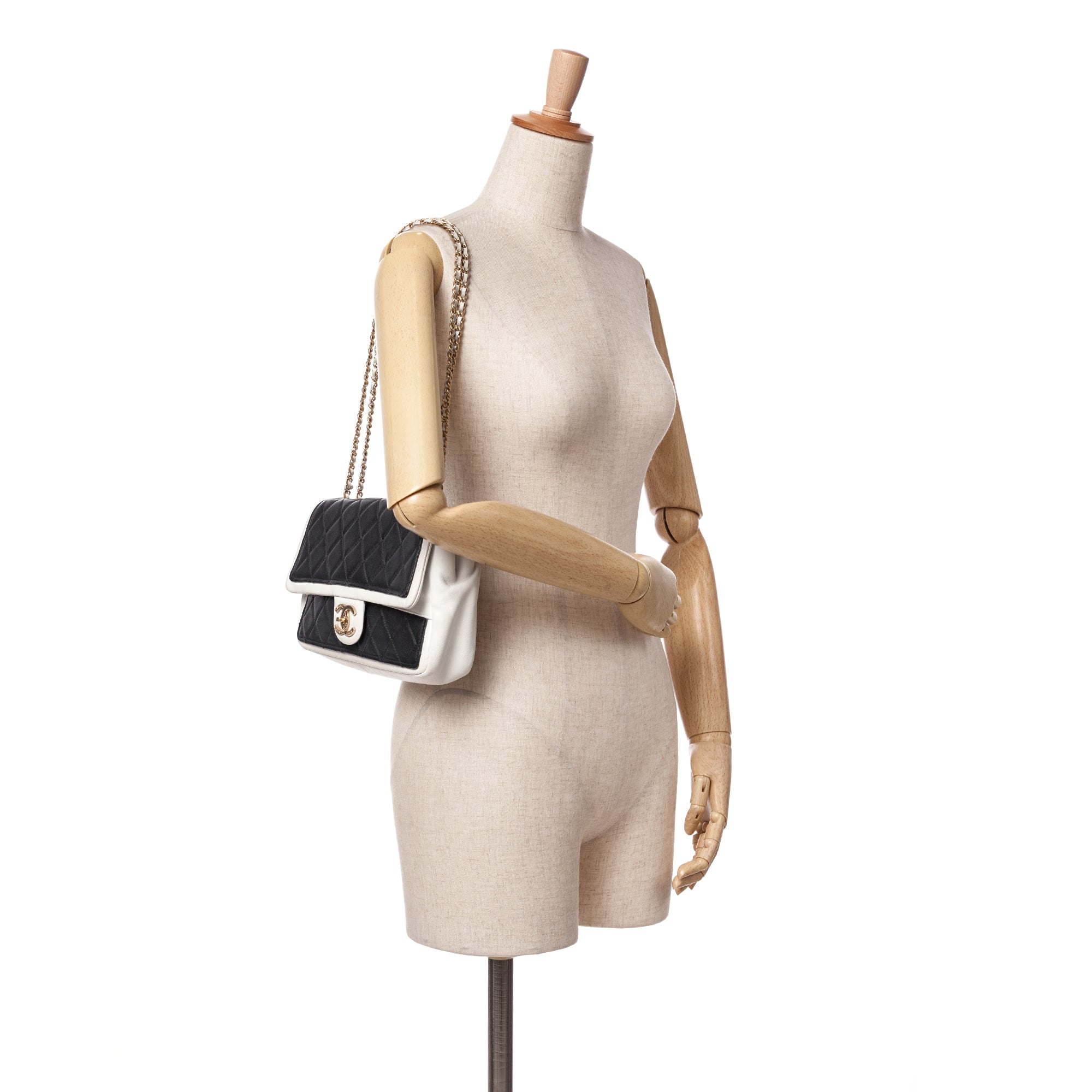 Chanel Medium Bicolor Calfskin Graphic Flap - image 11