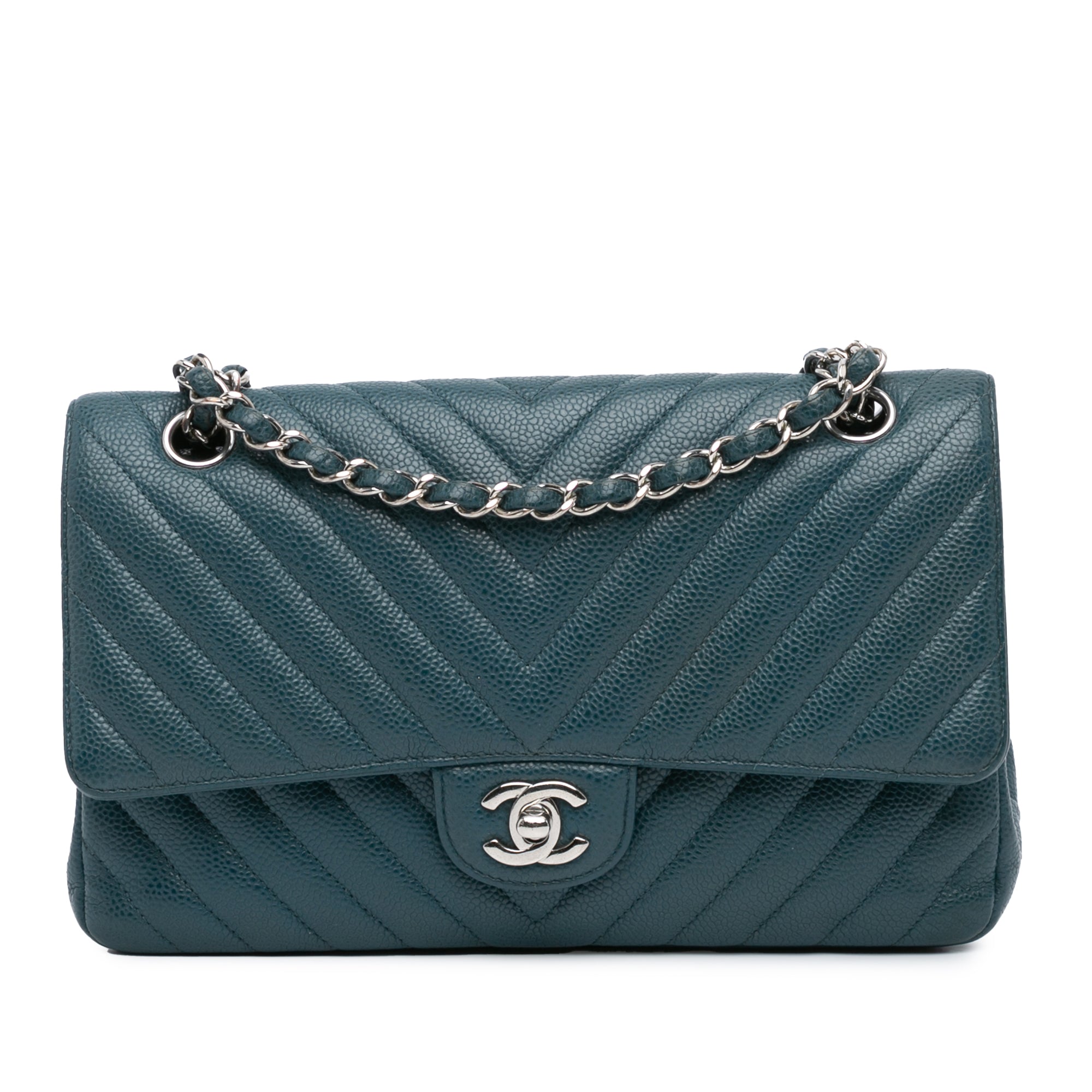 Chanel Medium Classic Chevron Caviar Double Flap - image 1