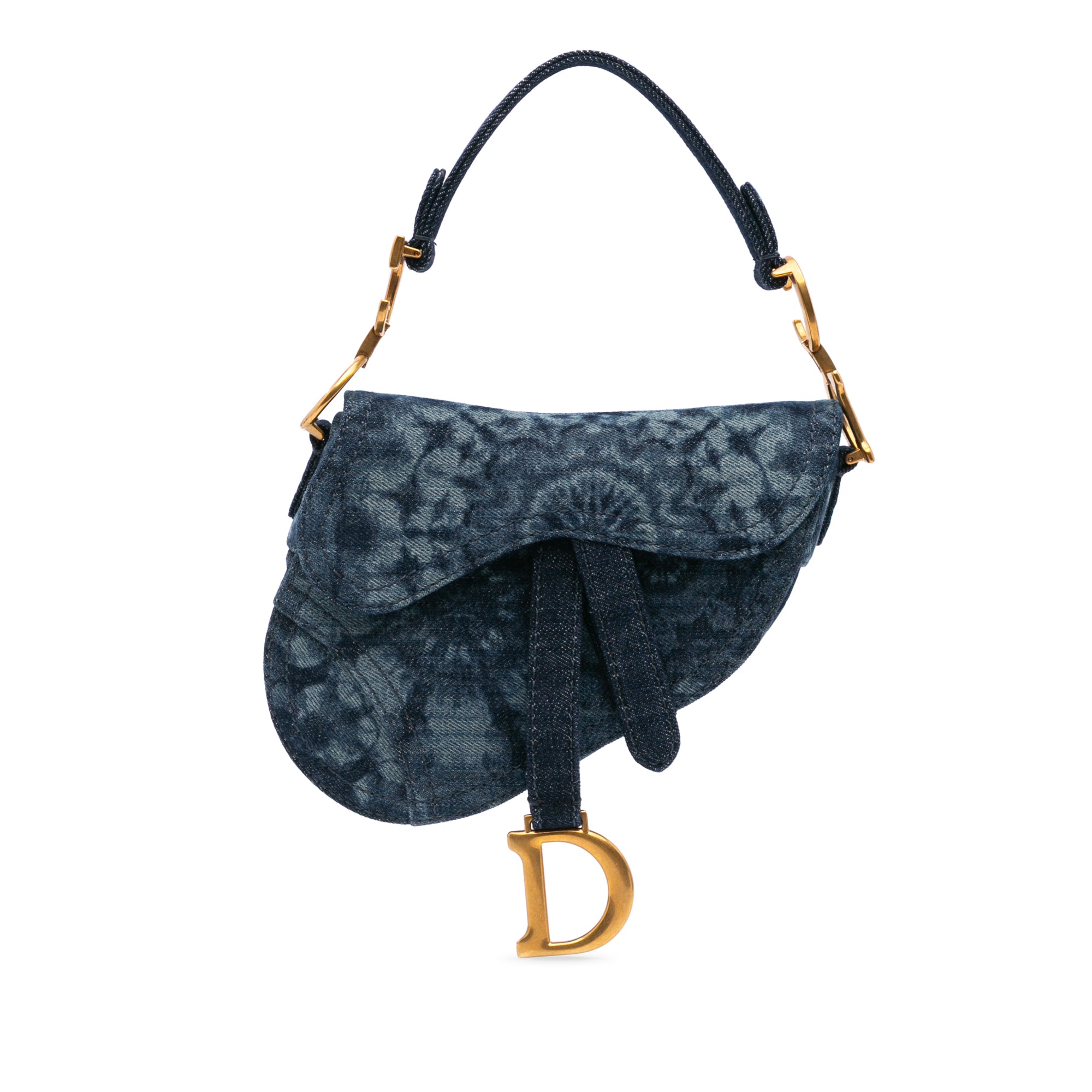 Dior Mini Denim Tie Dye Saddle Bag - image 1
