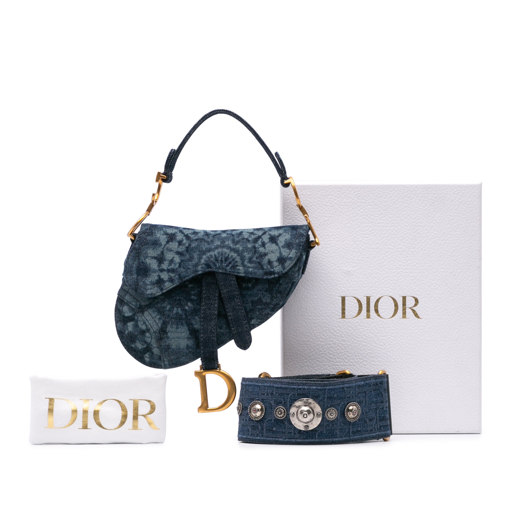 Dior Mini Denim Tie Dye Saddle Bag - image 11