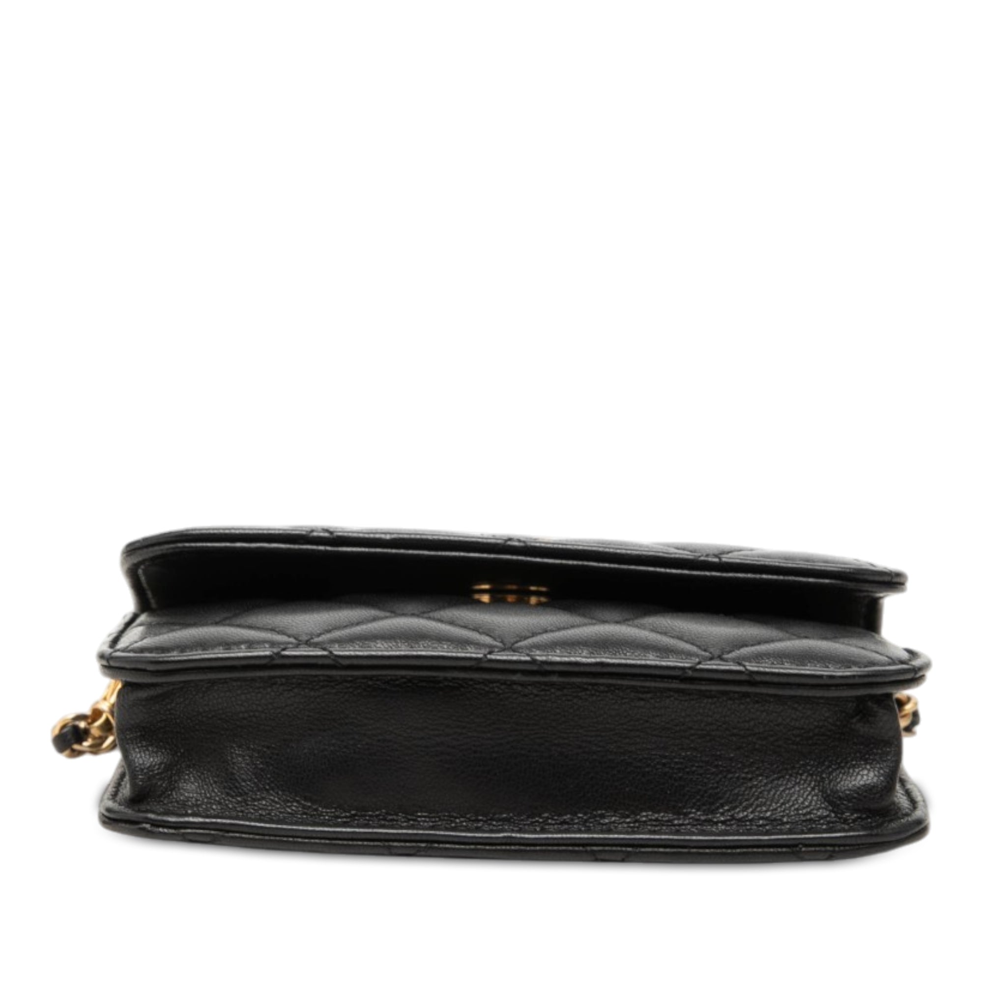 Chanel Mini CC Quilted Lambskin Pearl Crush Pouch with Chain - image 3