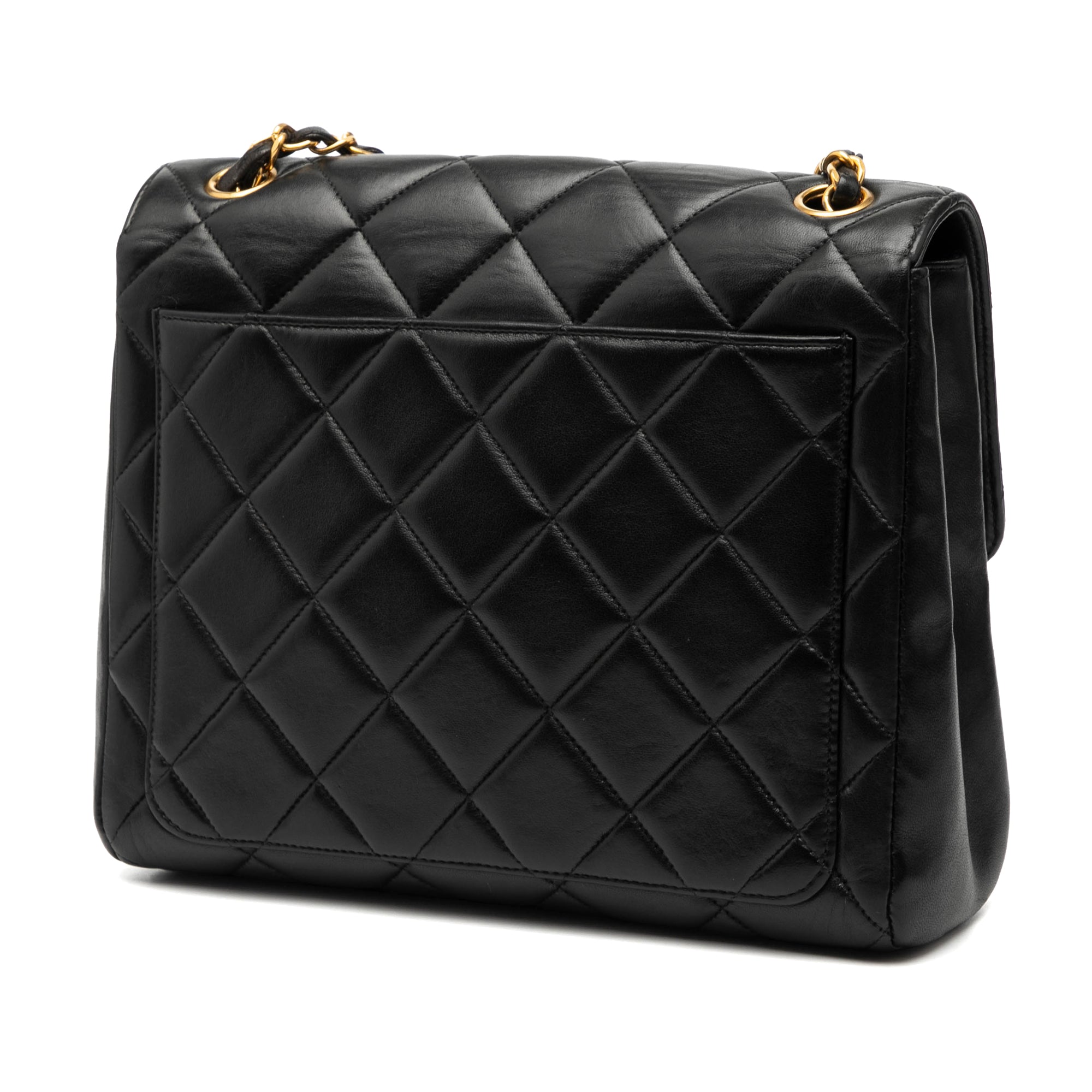 Chanel Small Square Quilted Lambskin Straight Single Flap - image 2