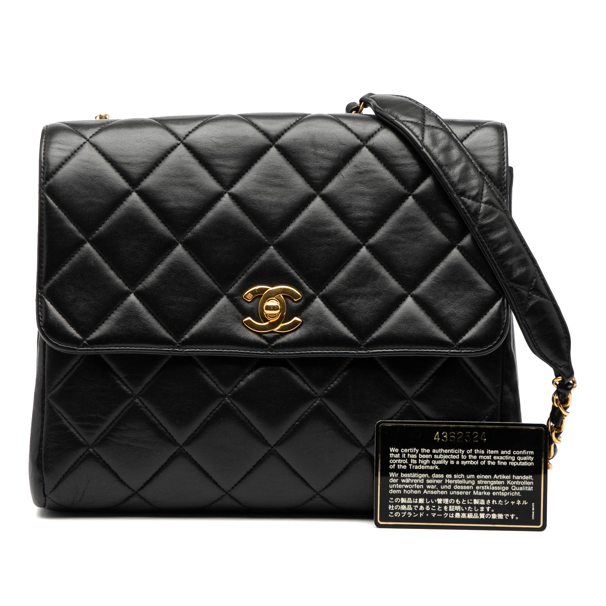 Chanel Small Square Quilted Lambskin Straight Single Flap - image 9