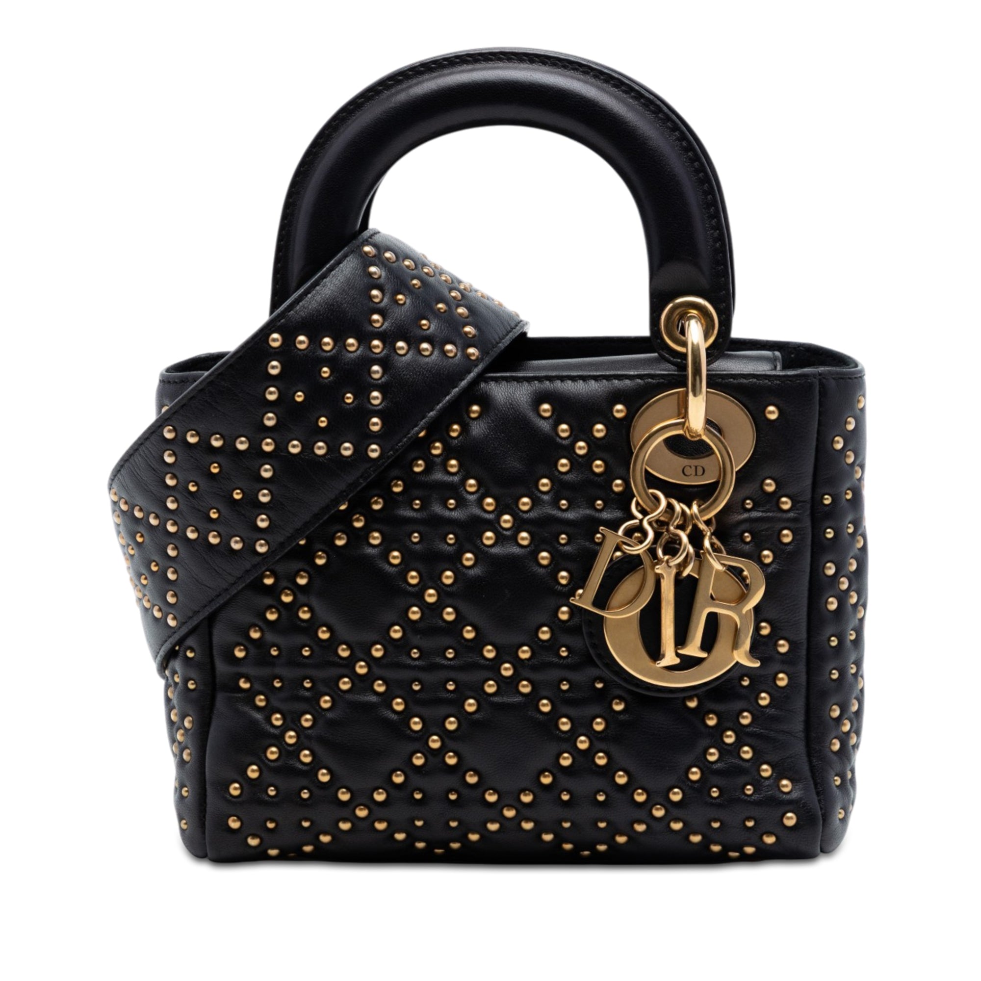 Dior Mini Lambskin Cannage Studded Supple Lady Dior - image 1