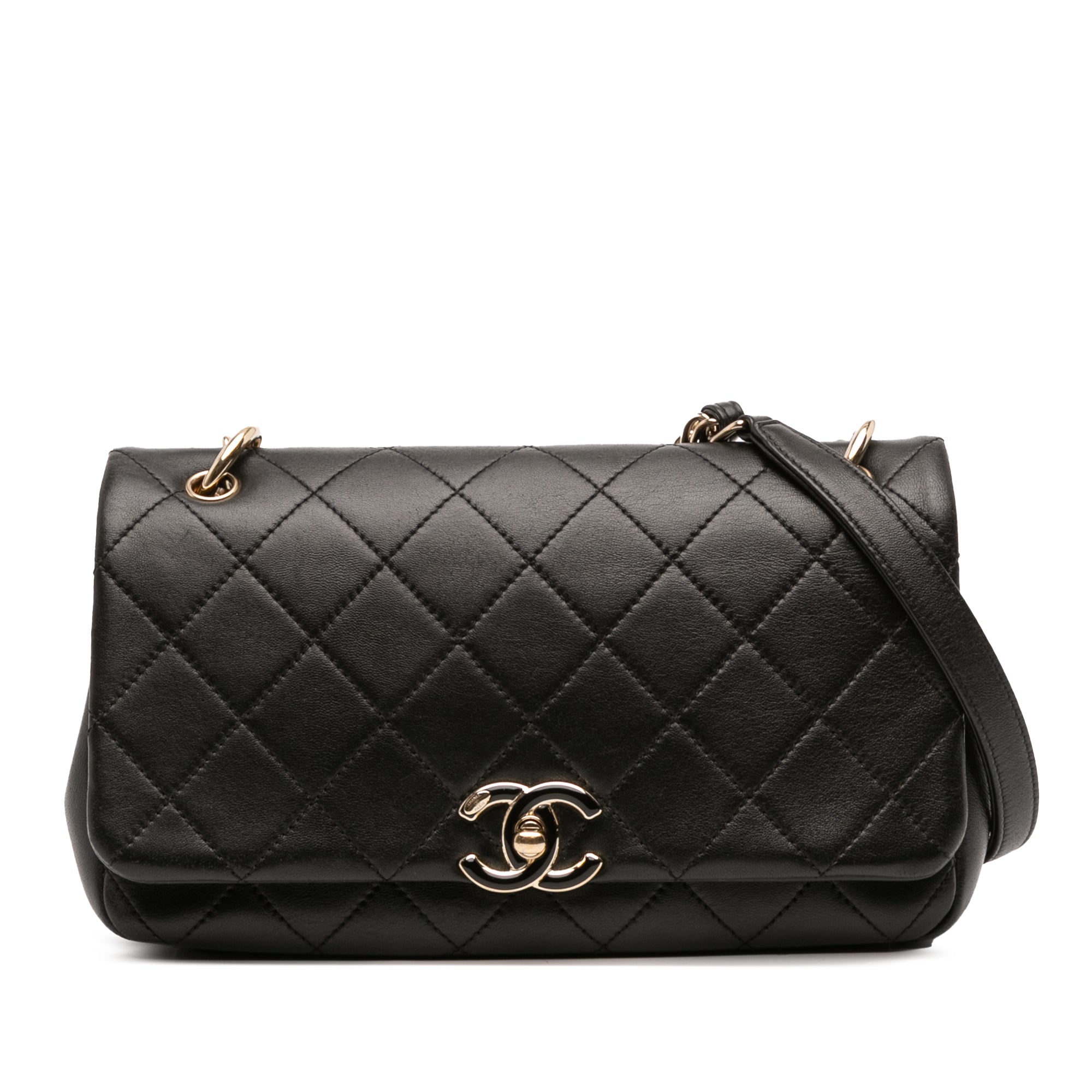 Chanel Large Lambskin Twist Chain Enamel CC Flap - image 1