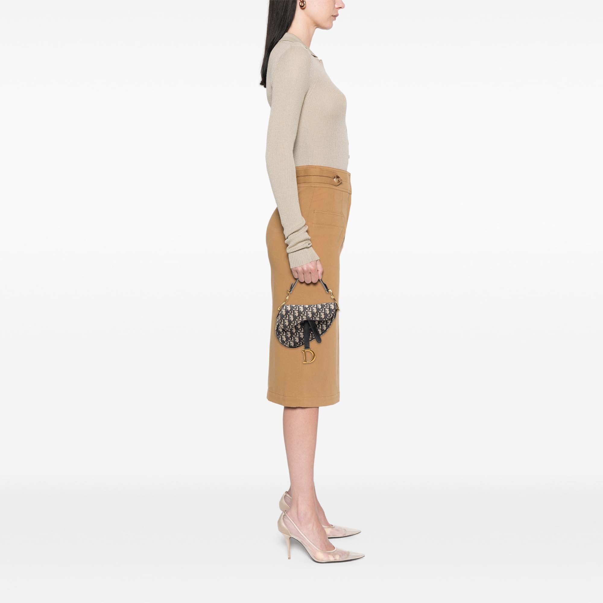 Dior Mini Oblique Canvas Saddle Bag - image 7