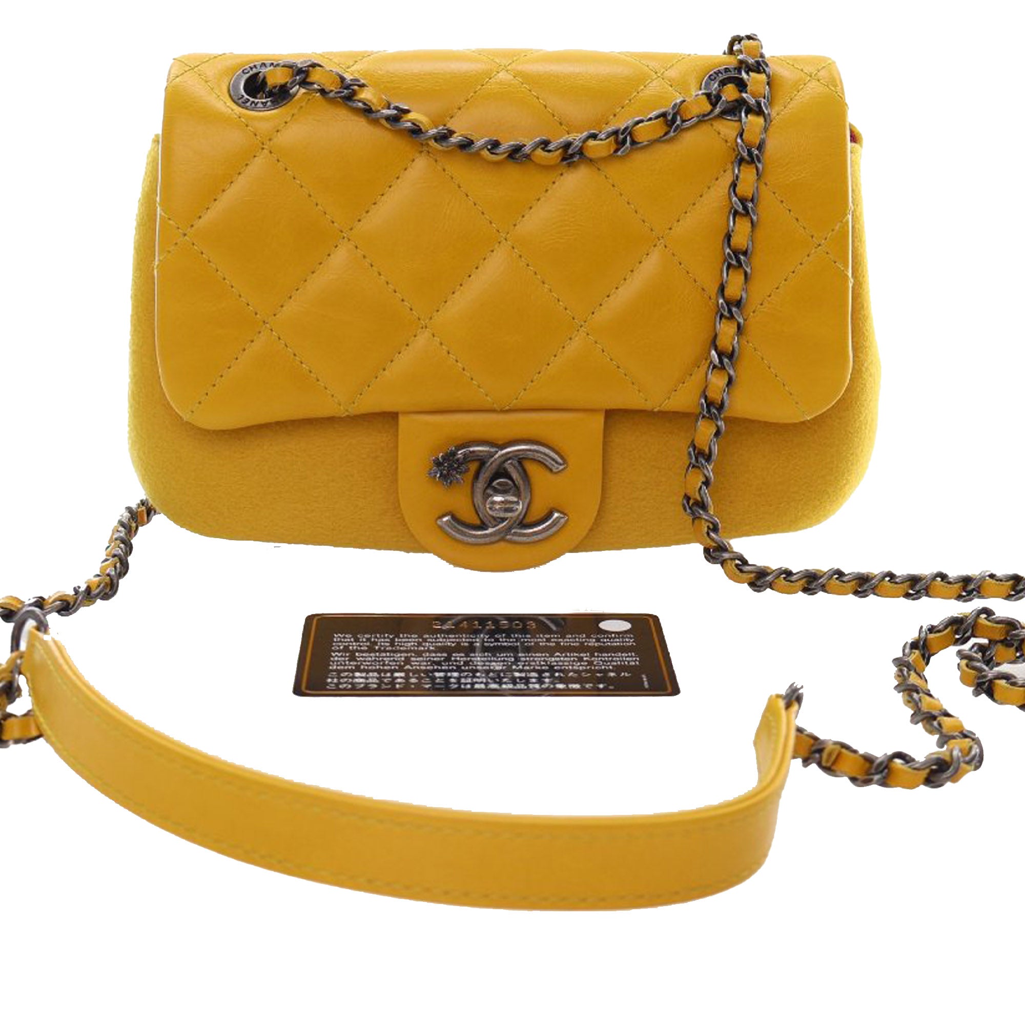 Chanel Mini Square CC Quilted Lambskin and Suede Single Flap - image 15