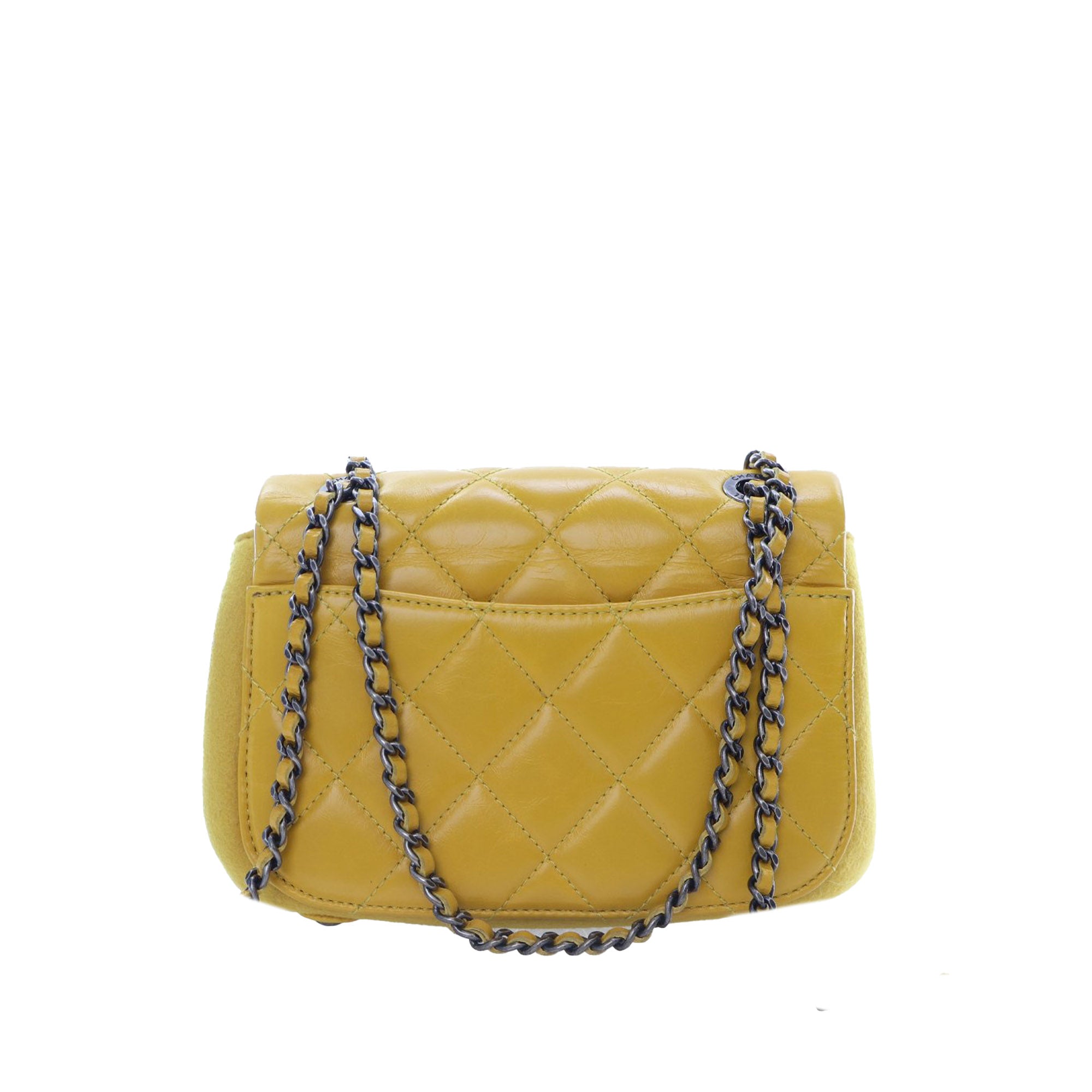 Chanel Mini Square CC Quilted Lambskin and Suede Single Flap - image 2