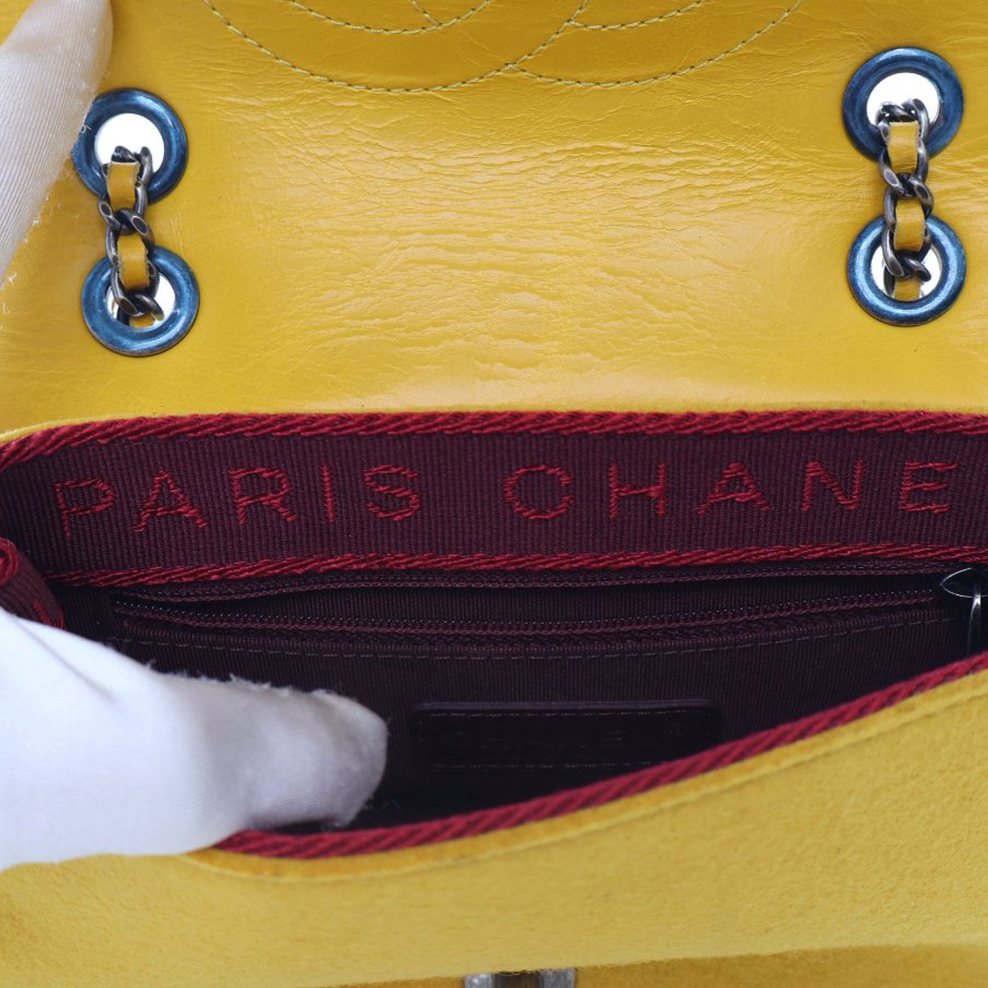 Chanel Mini Square CC Quilted Lambskin and Suede Single Flap - image 4