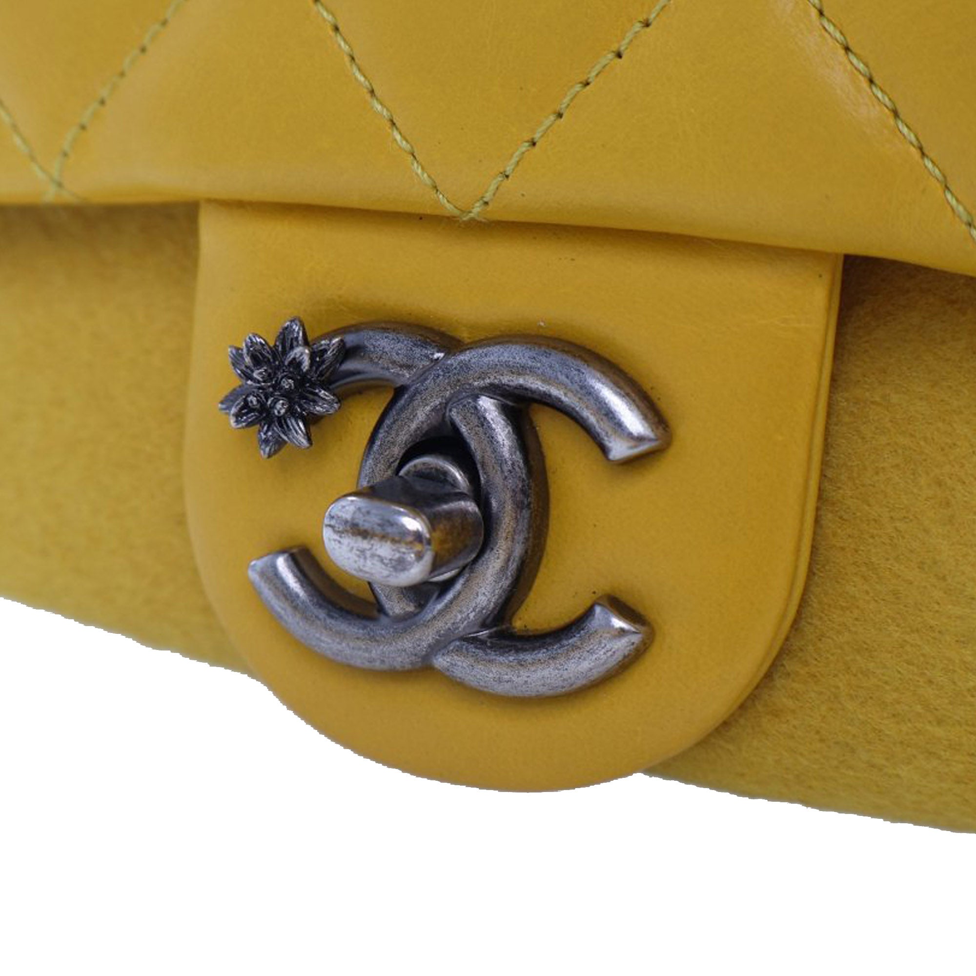 Chanel Mini Square CC Quilted Lambskin and Suede Single Flap - image 5