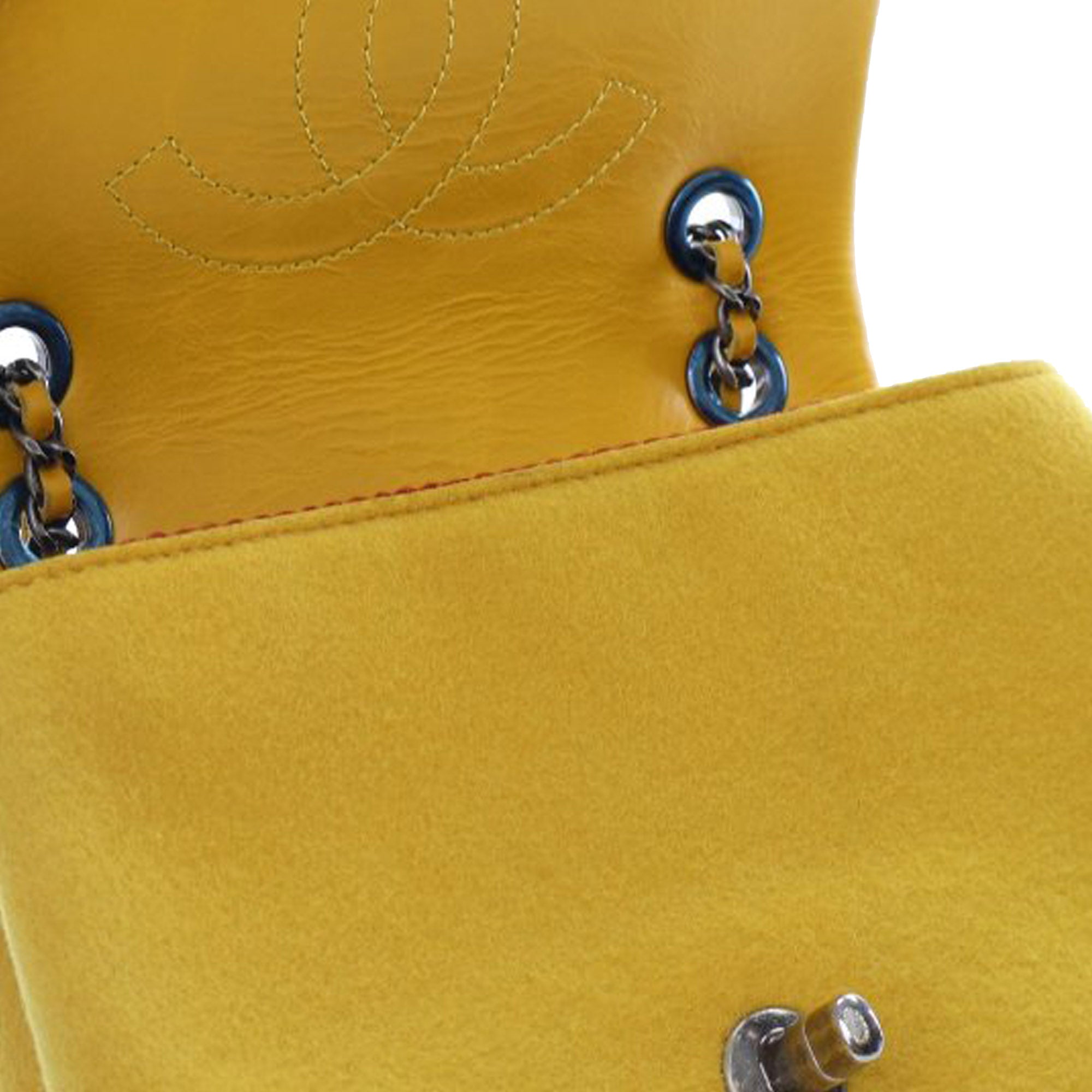 Chanel Mini Square CC Quilted Lambskin and Suede Single Flap - image 7