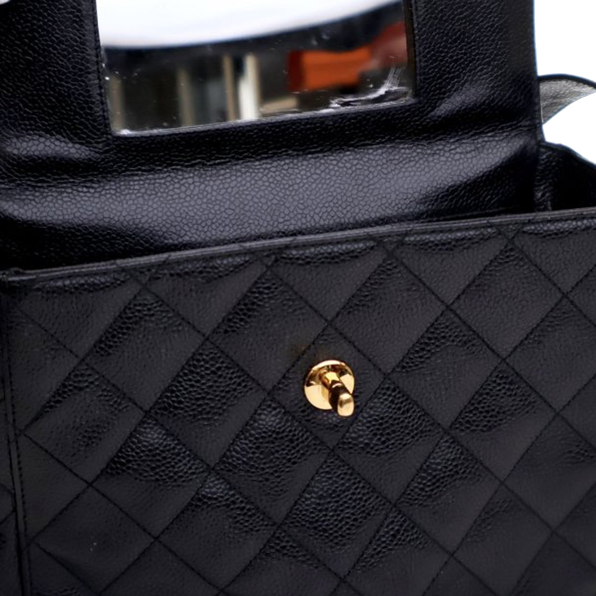 Chanel CC Quilted Caviar Turnlock Crossbody - image 7