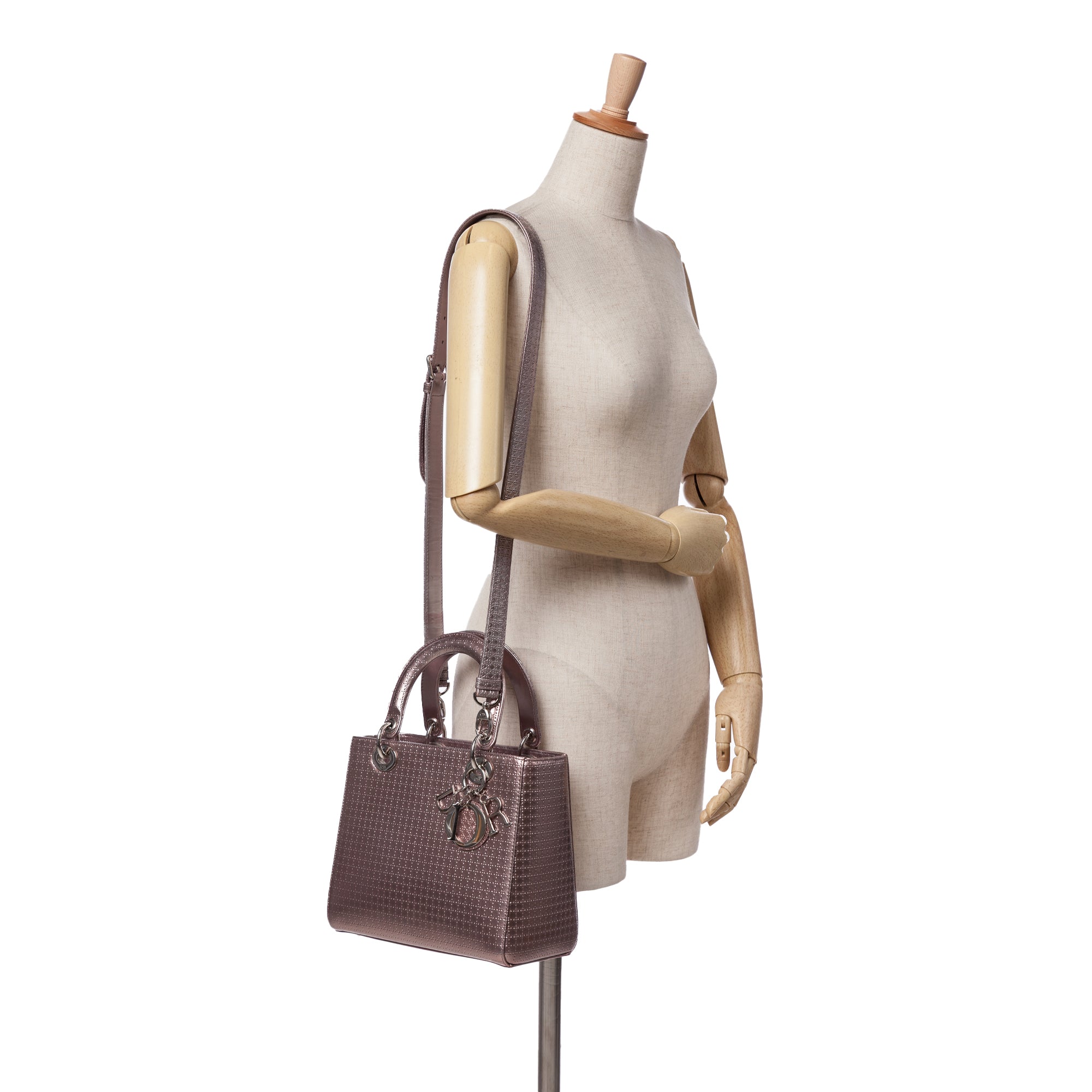 Dior Medium Metallic Patent Microcannage Lady Dior - image 10