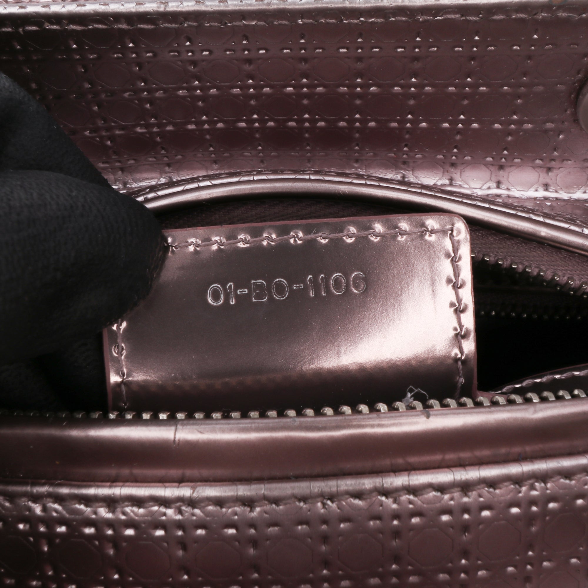 Dior Medium Metallic Patent Microcannage Lady Dior - image 5