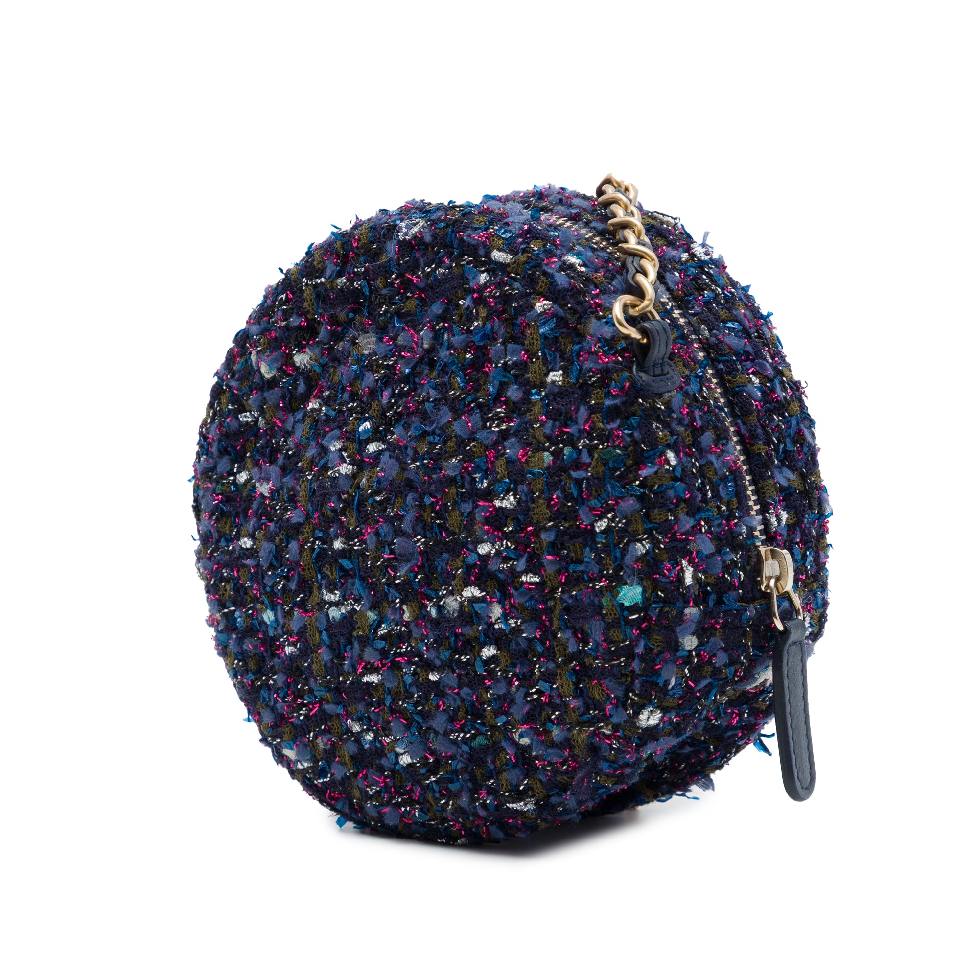 Chanel CC Quilted Tweed Round Crossbody - image 2