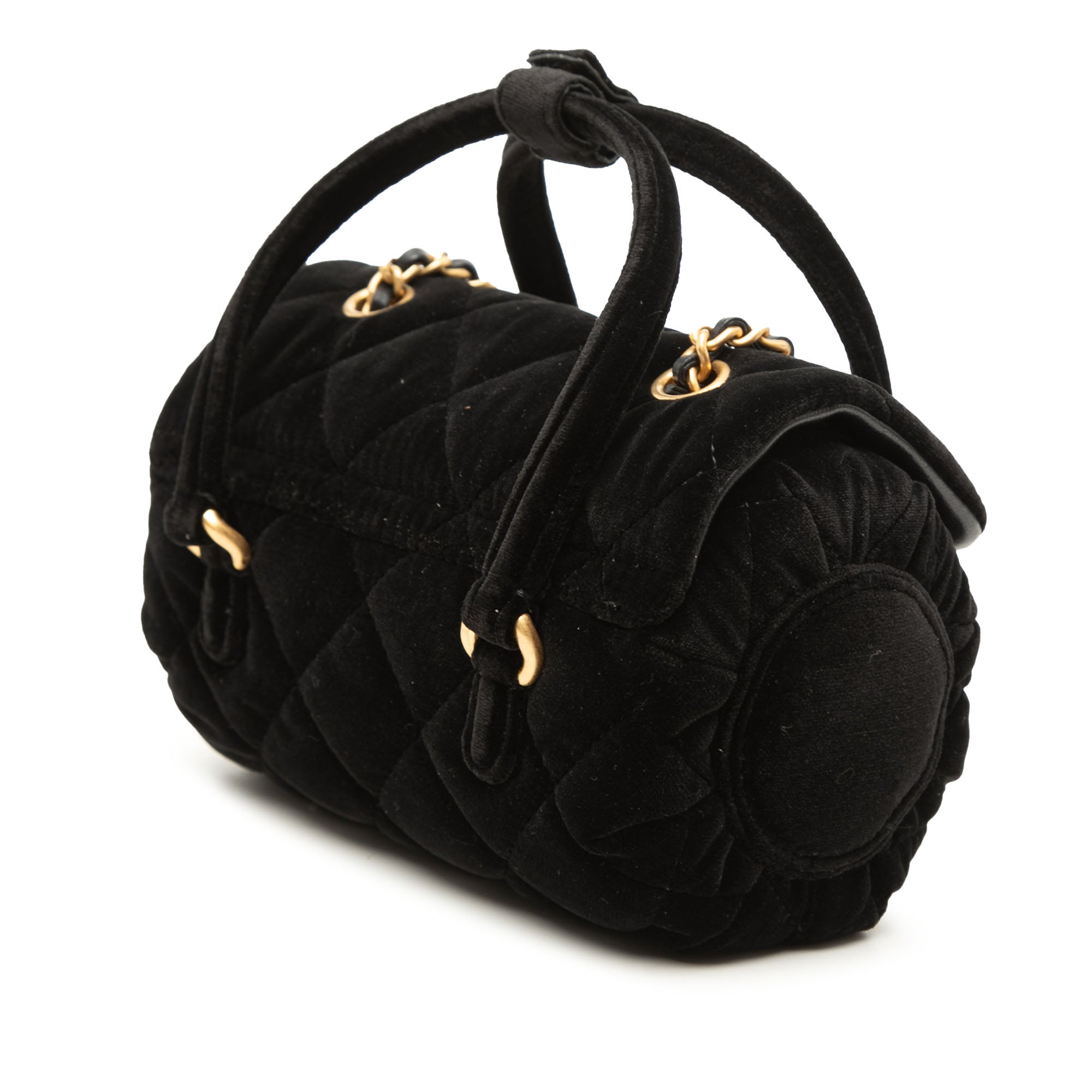 Chanel Mini Quilted Velvet Top Handle Flap - image 2
