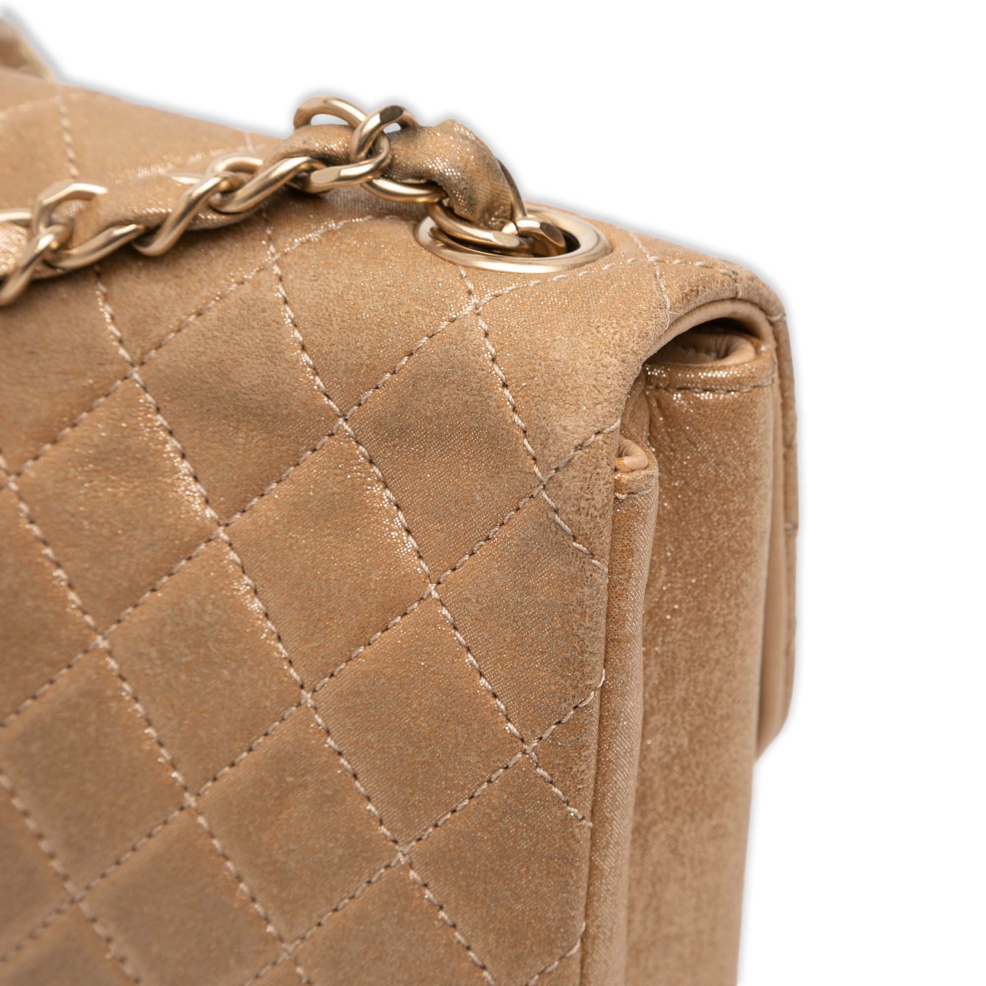 Chanel Small Quilted Iridescent Lambskin Pearl CC Crystal Flap - image 11