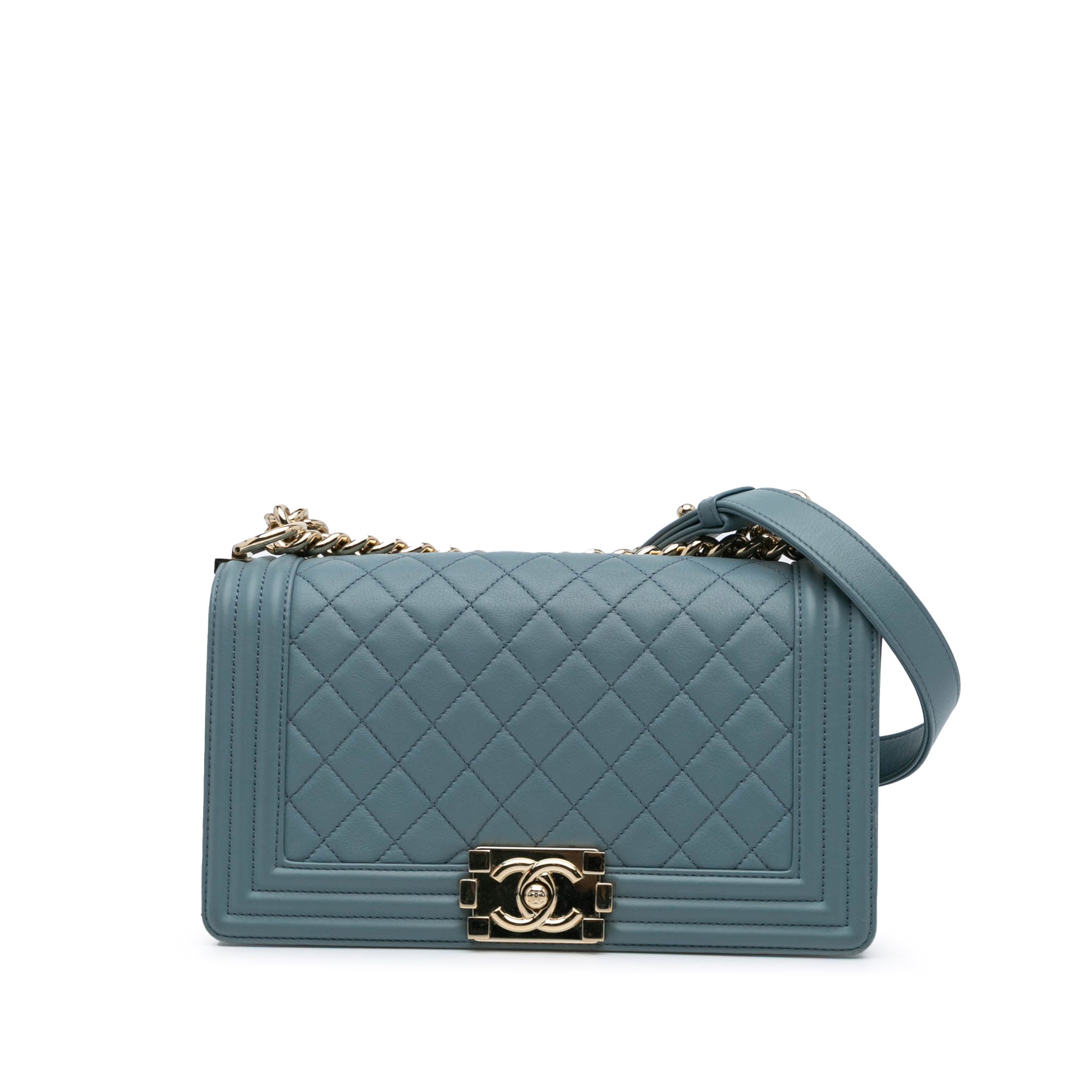 Chanel Old Medium Quilted Lambskin Boy Flap - image 1