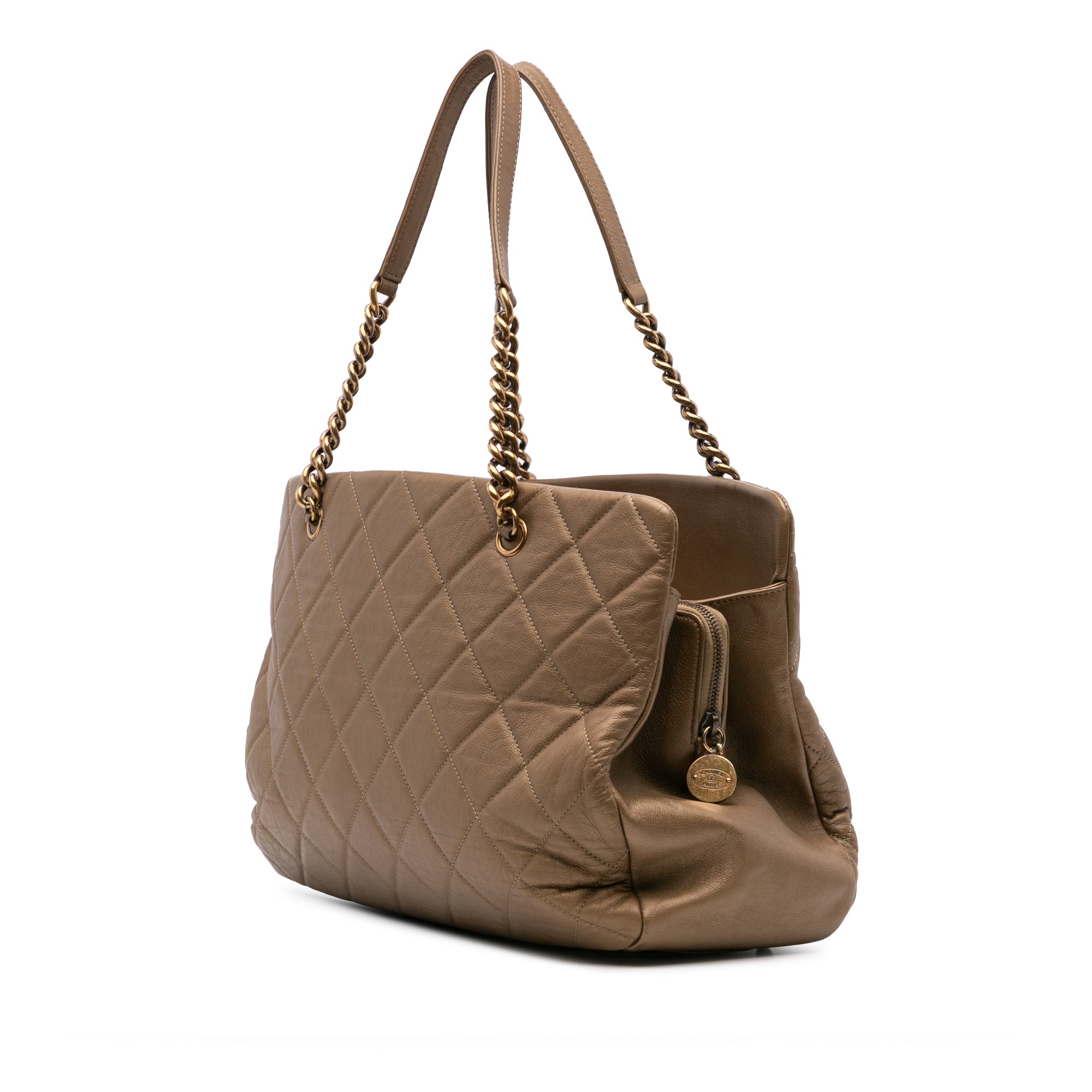 Chanel Large Quilted Iridescent Calfskin CC Crown Tote - image 2