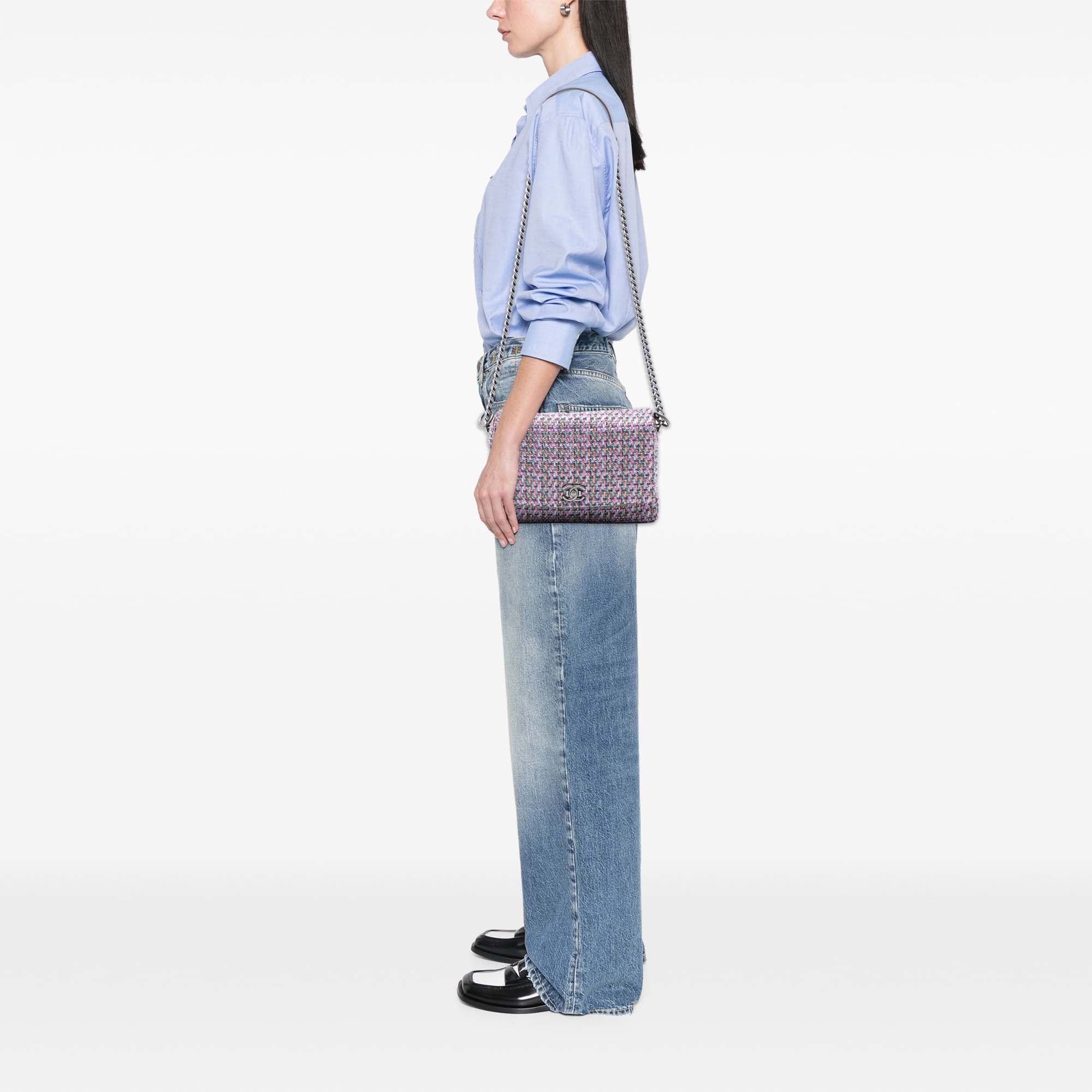 Chanel CC Multicolor Tweed Flap - image 8
