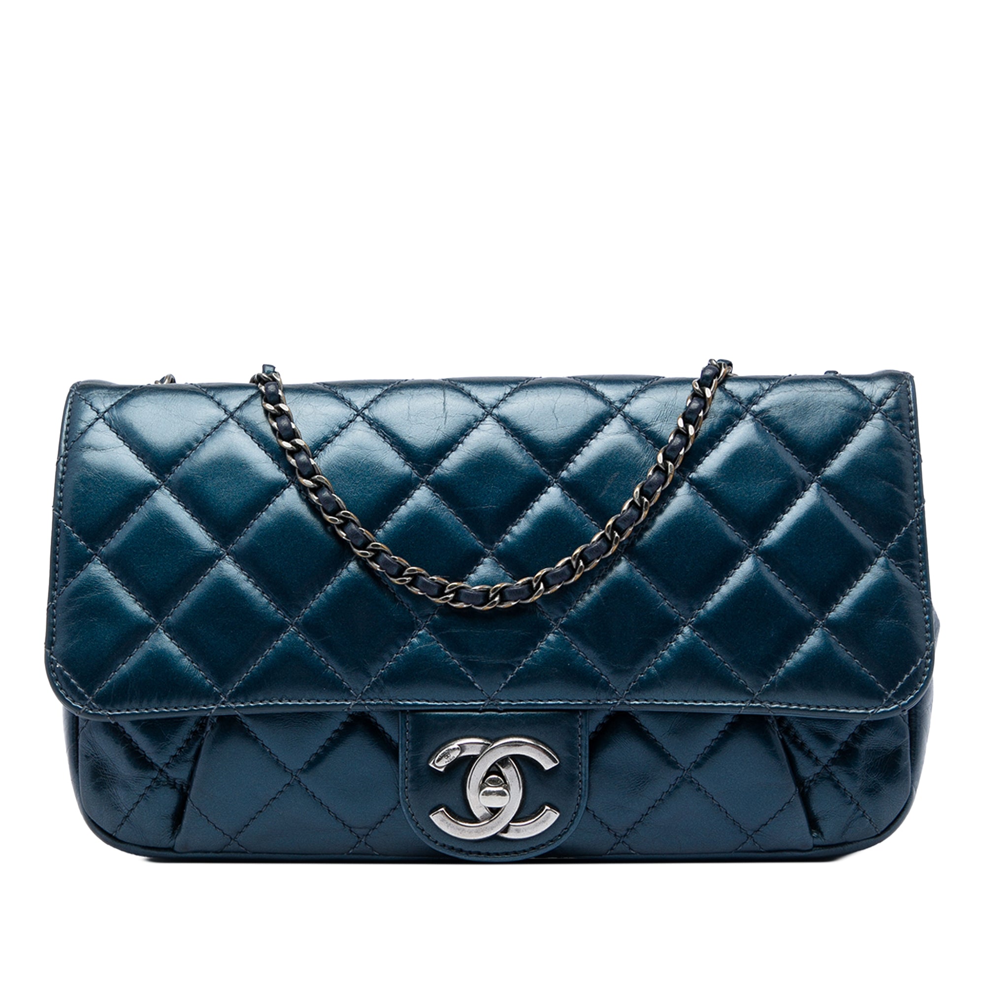 Chanel Medium Quilted Glazed Calfskin Coco Pleats Flap - image 1