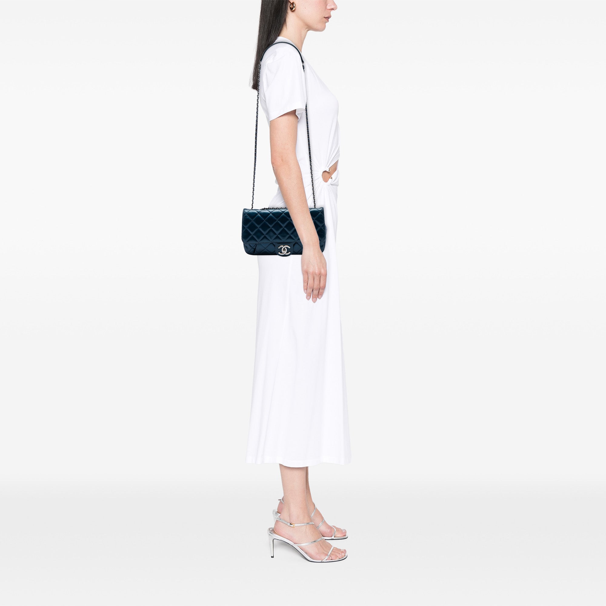 Chanel Medium Quilted Glazed Calfskin Coco Pleats Flap - image 6