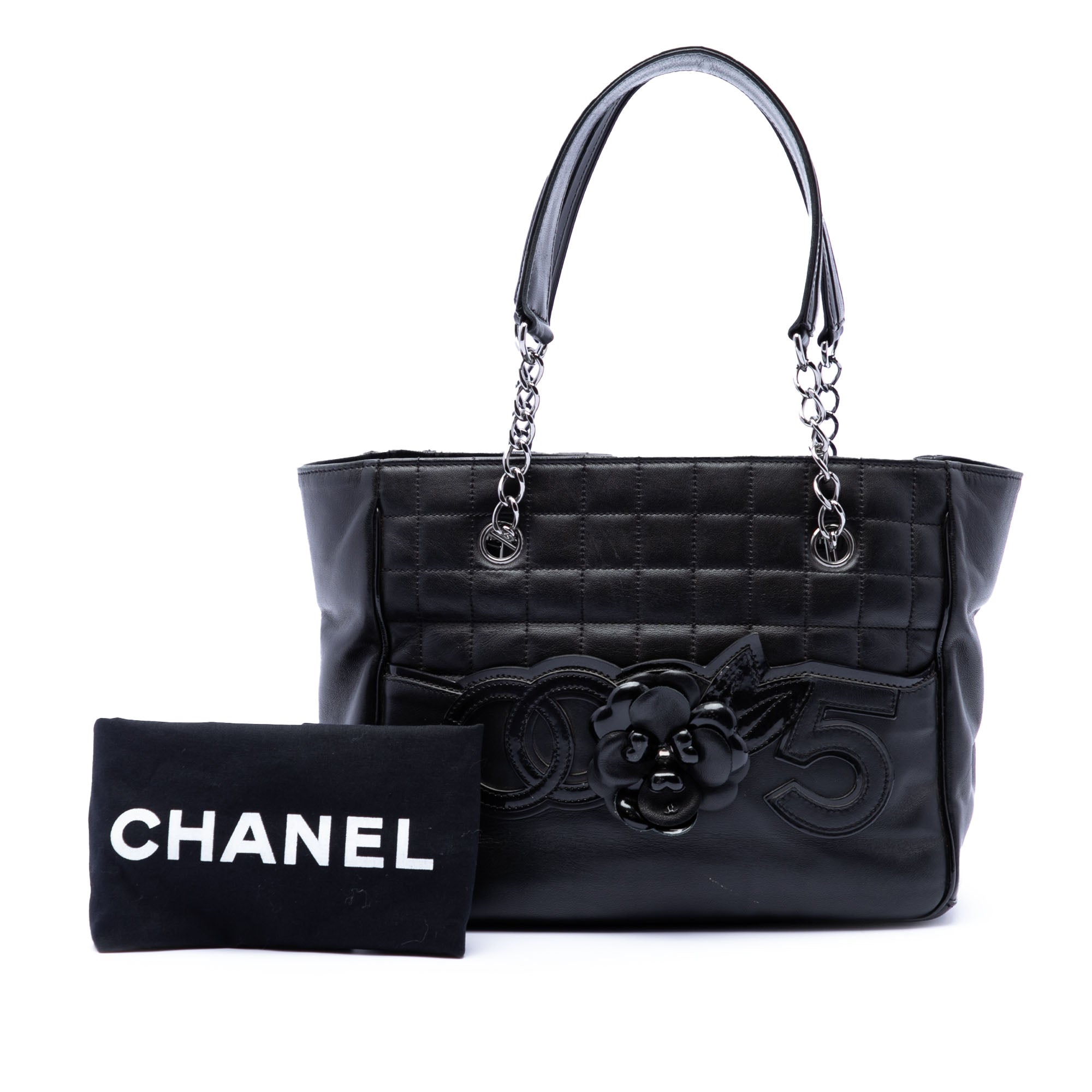 Chanel CC Choco Bar Lambskin Camellia No 5 Tote - image 7