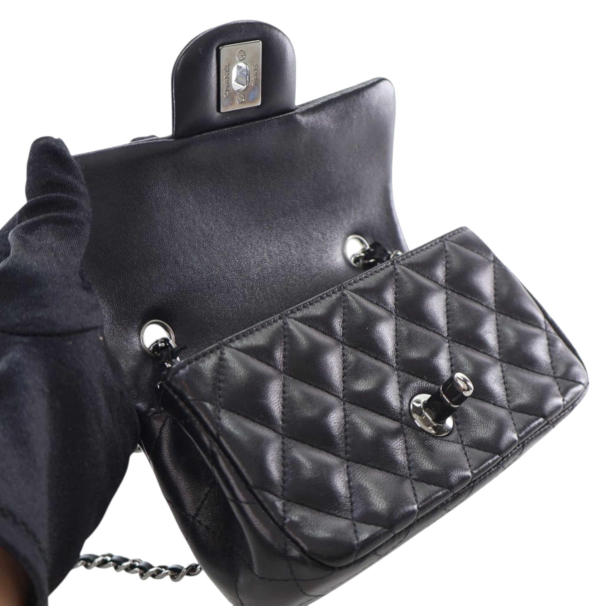 Chanel Extra Mini Rectangular Classic Lambskin Single Flap - image 4