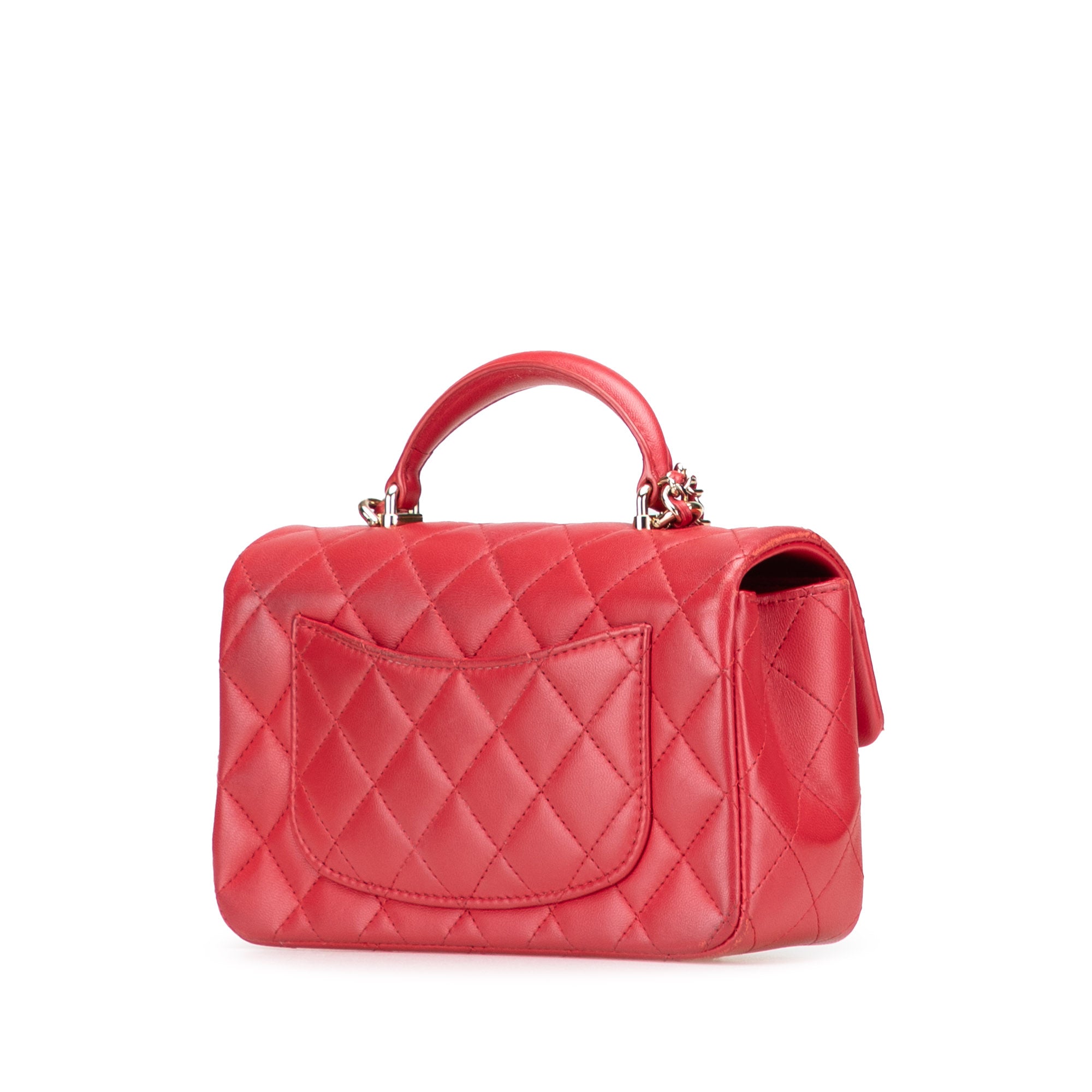 Chanel Mini Rectangular Lambskin Top Handle Single Flap - image 2