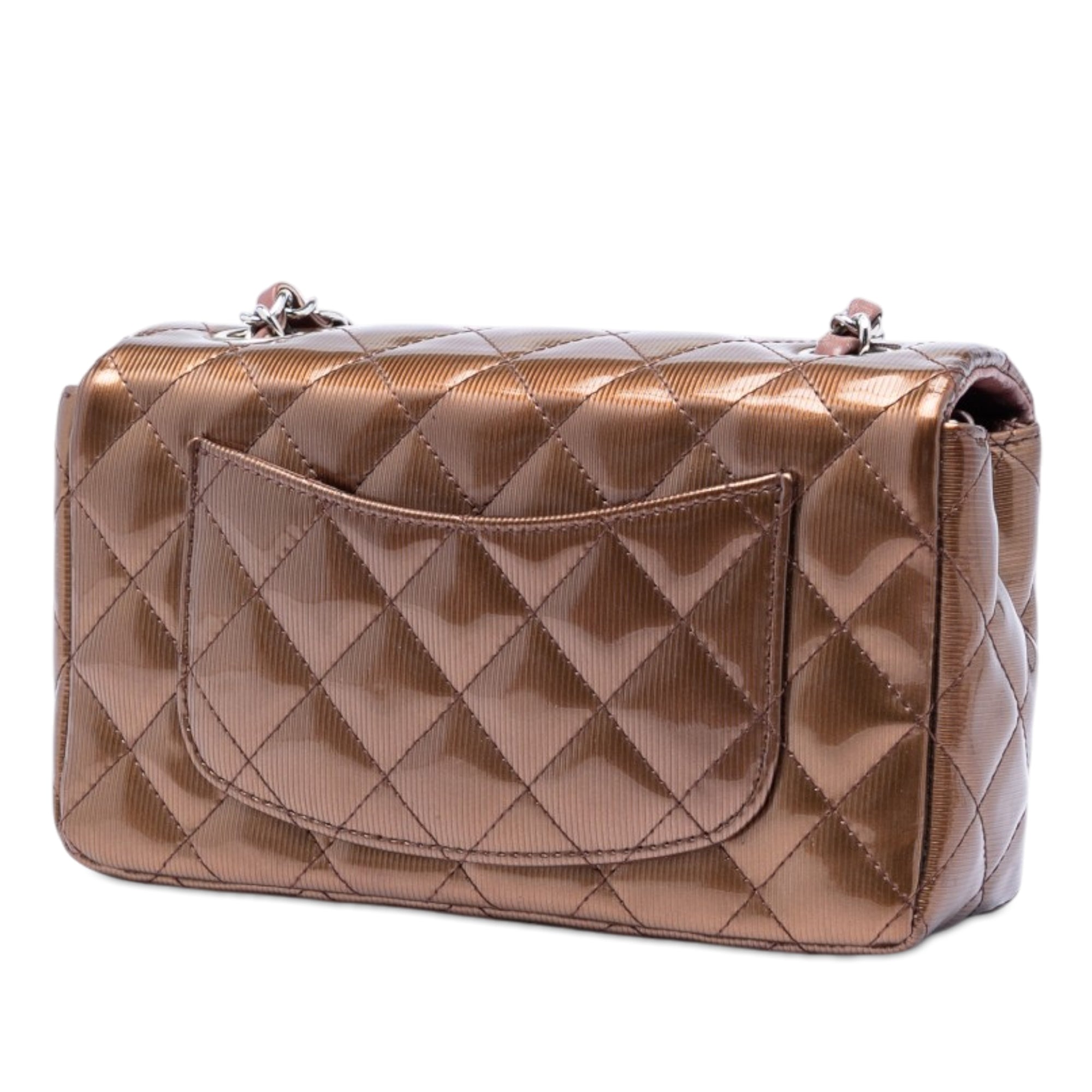 Chanel Mini Rectangular Classic Striated Patent Single Flap - image 2