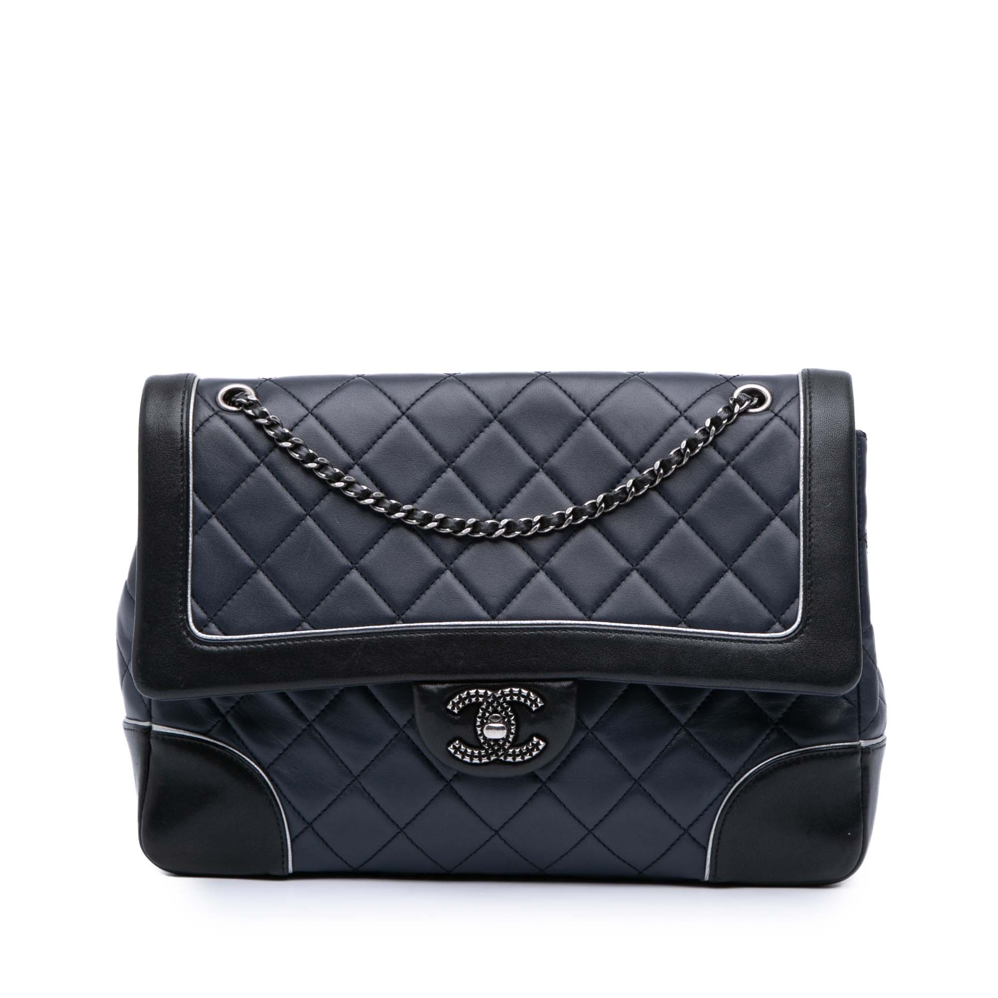 Chanel Paris-Salzburg Jumbo Bicolor Quilted Lambskin Tyrolean Flap - image 1