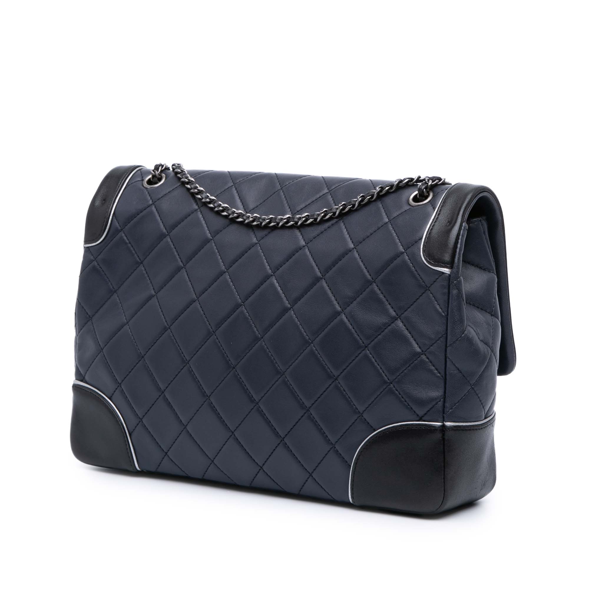 Chanel Paris-Salzburg Jumbo Bicolor Quilted Lambskin Tyrolean Flap - image 2