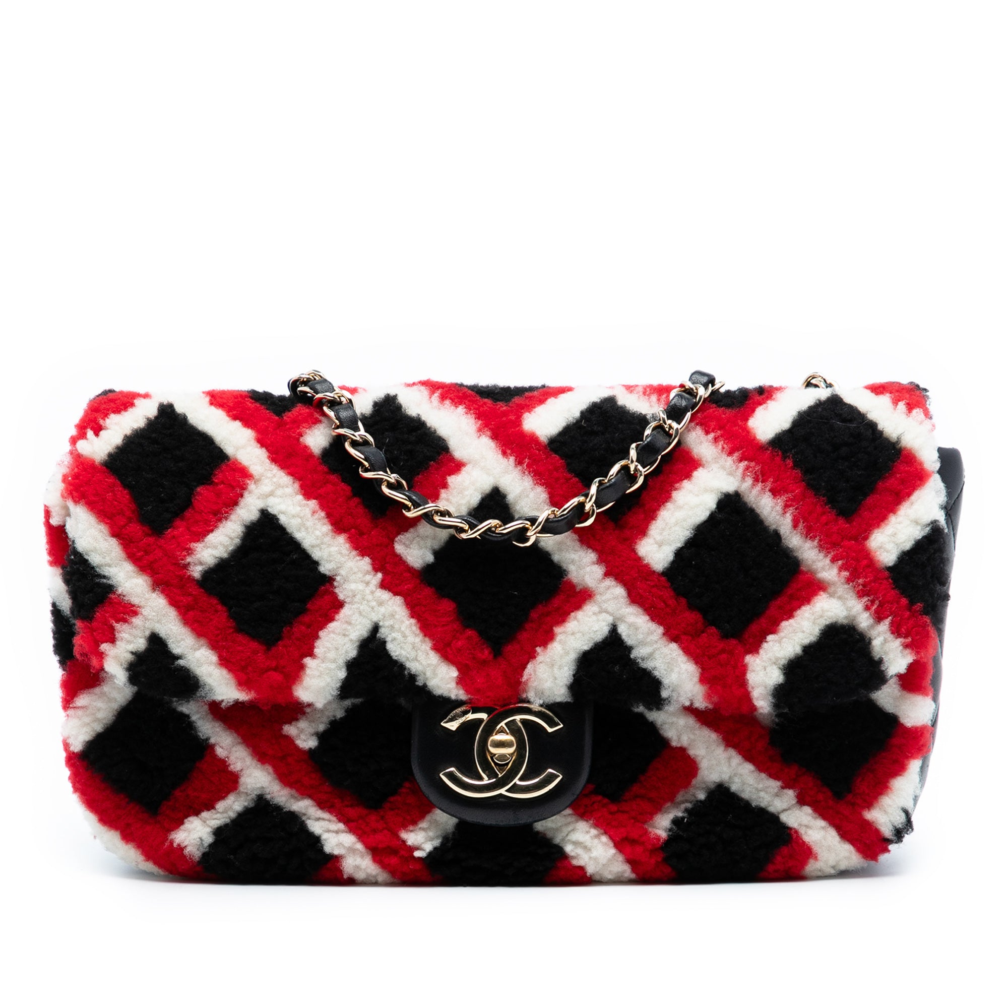 Chanel Medium CC Shearling and Lambskin Single Flap - image 1