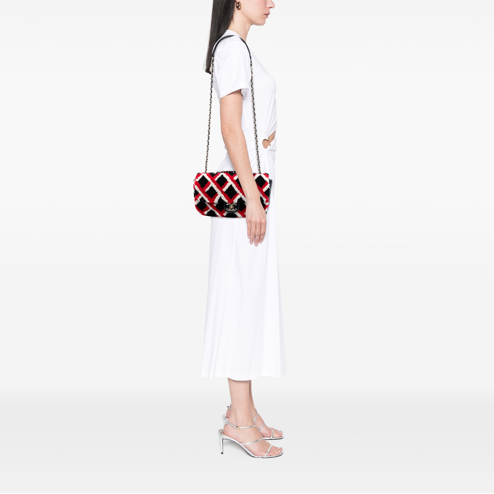 Chanel Medium CC Shearling and Lambskin Single Flap - image 7